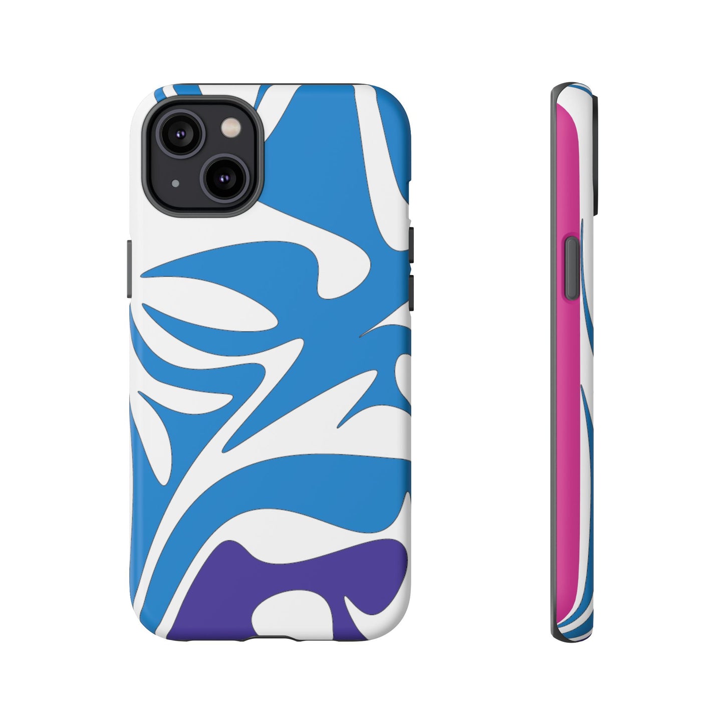 Stylish Tough Phone Case - Blue Abstract Design