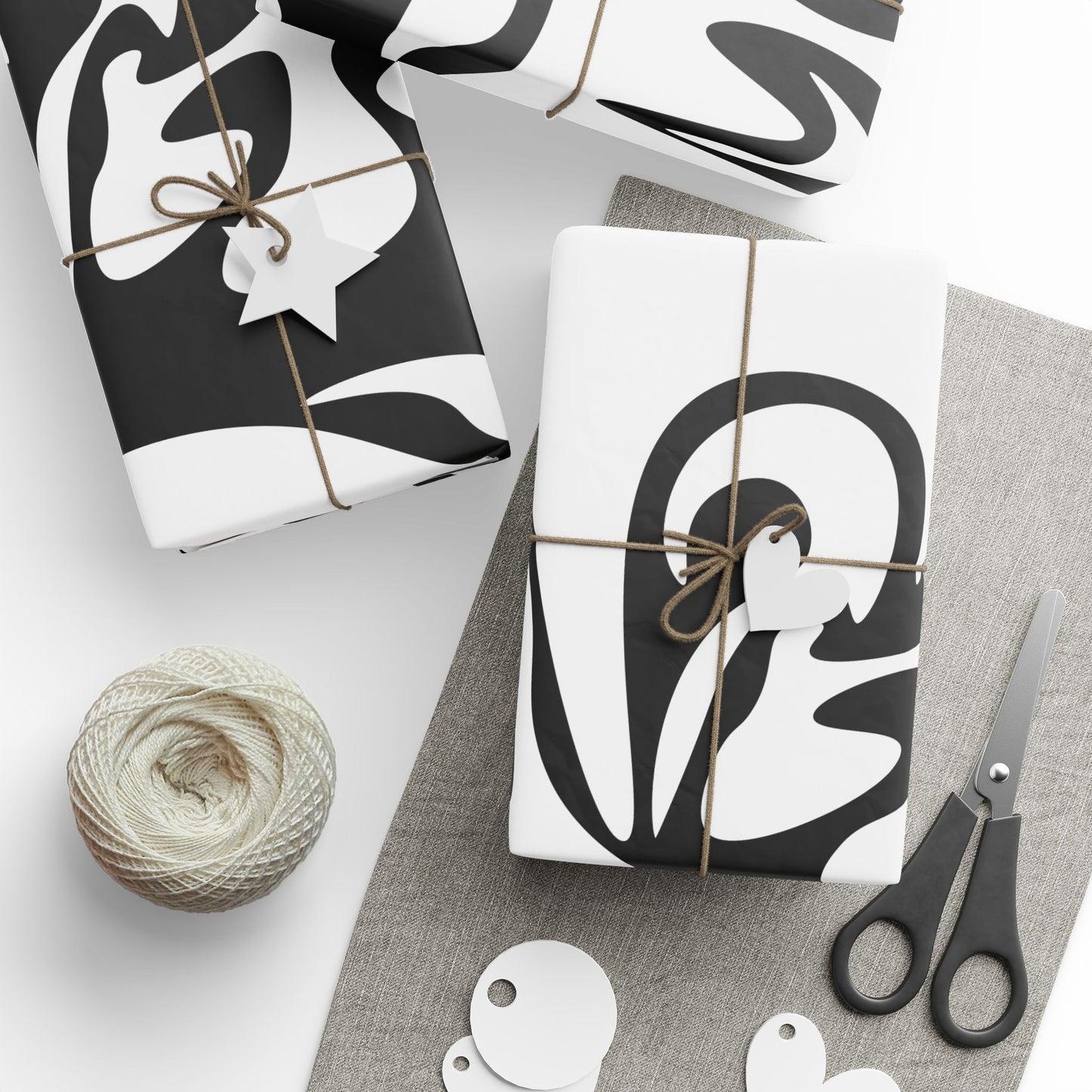 Modern Abstract Wrapping Paper Roll - Unique Black & White Design for Gifts and Celebrations