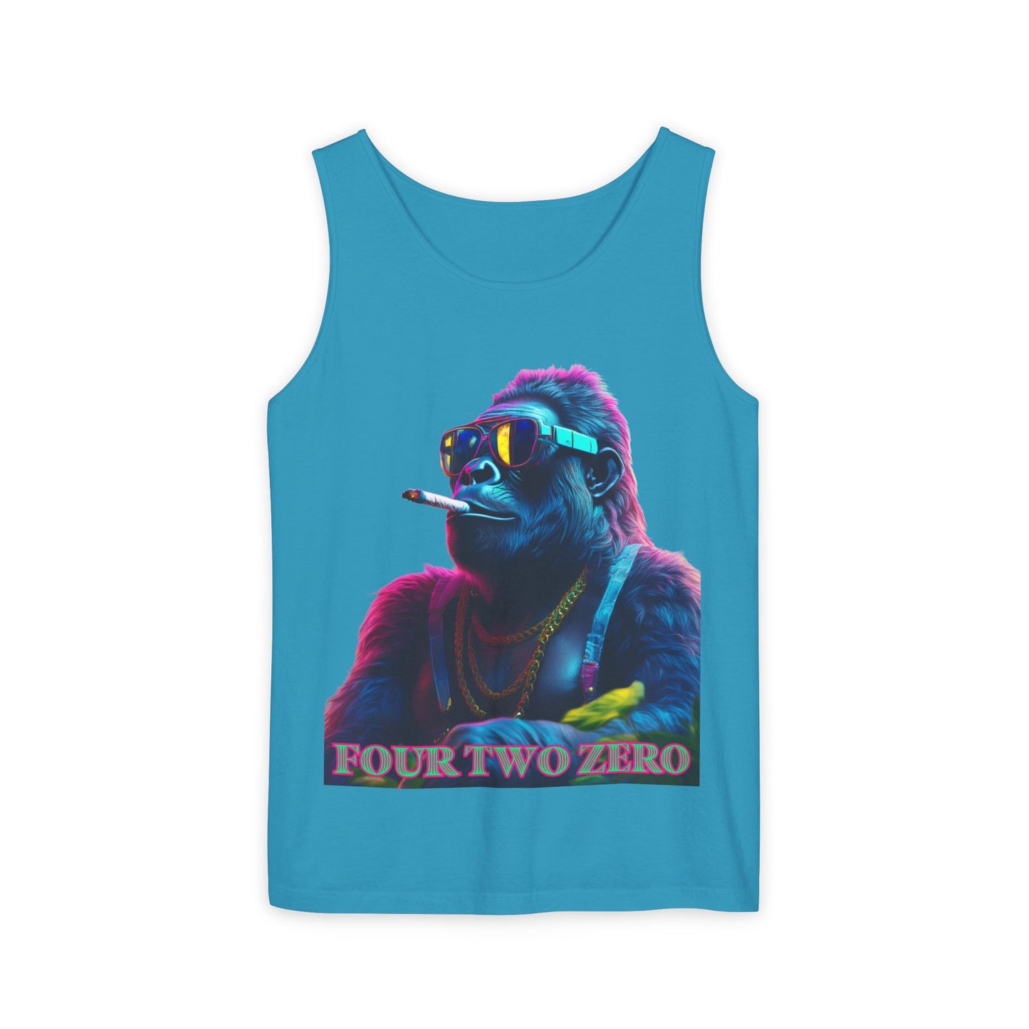 Four Two Zero Gorilla Tank Top - Unisex Garment-Dyed Summer Wear