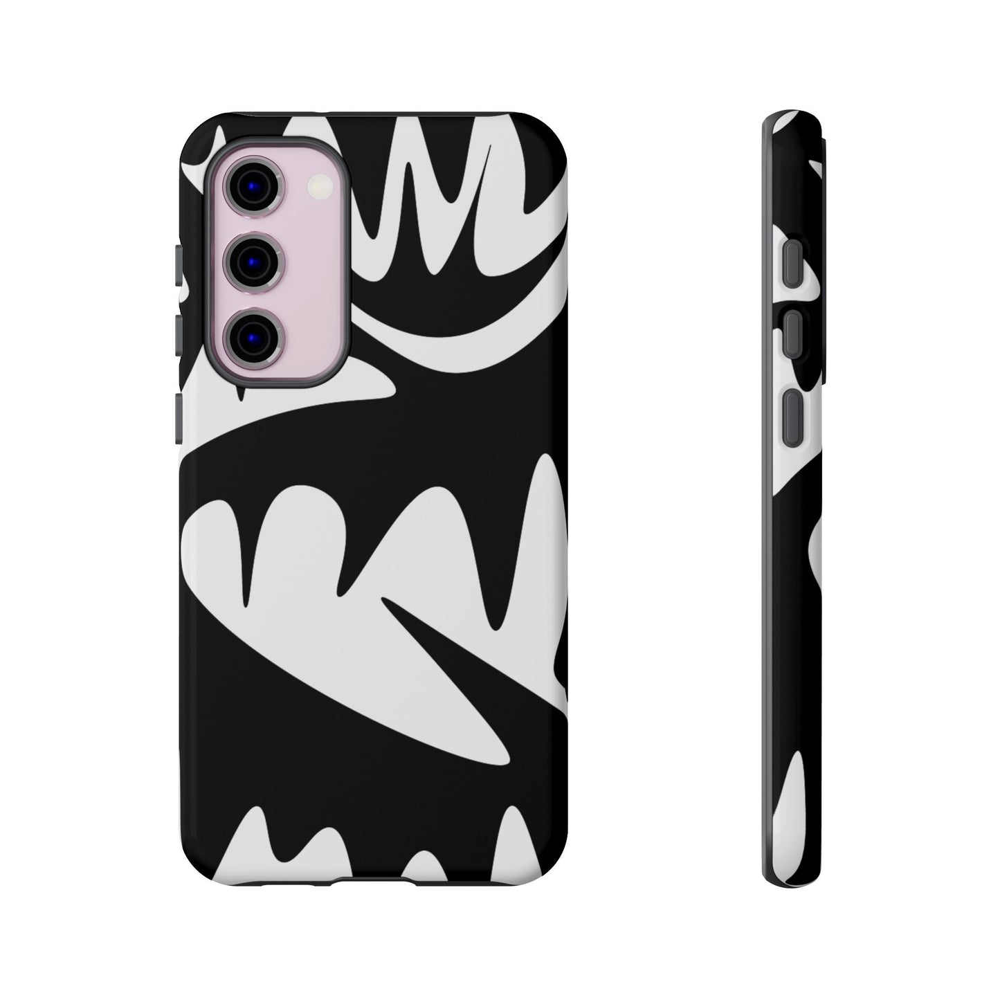 Tough Cases: Bold Black & White Monster Design Phone Case for Trendsetters