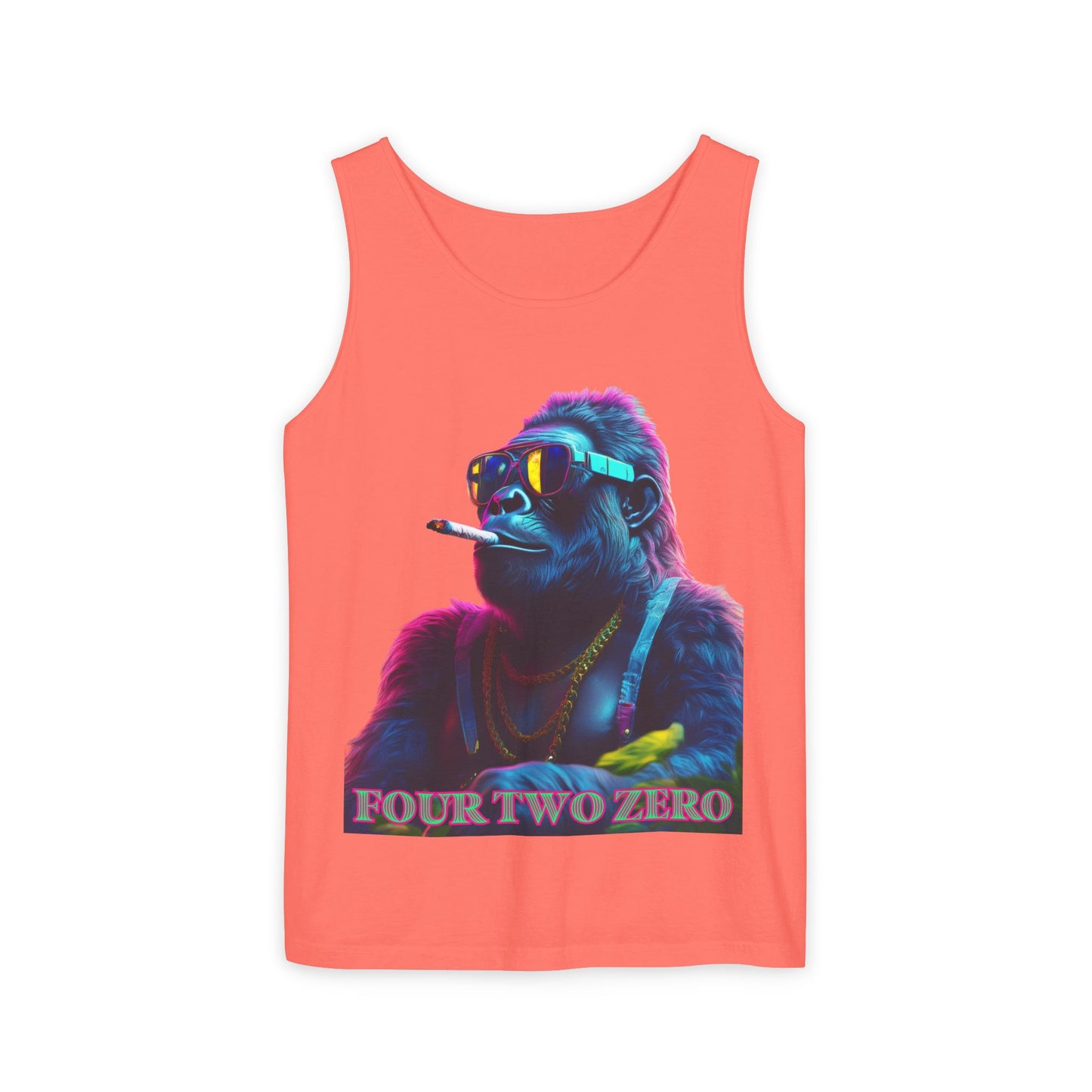 Four Two Zero Gorilla Tank Top - Unisex Garment-Dyed Summer Wear
