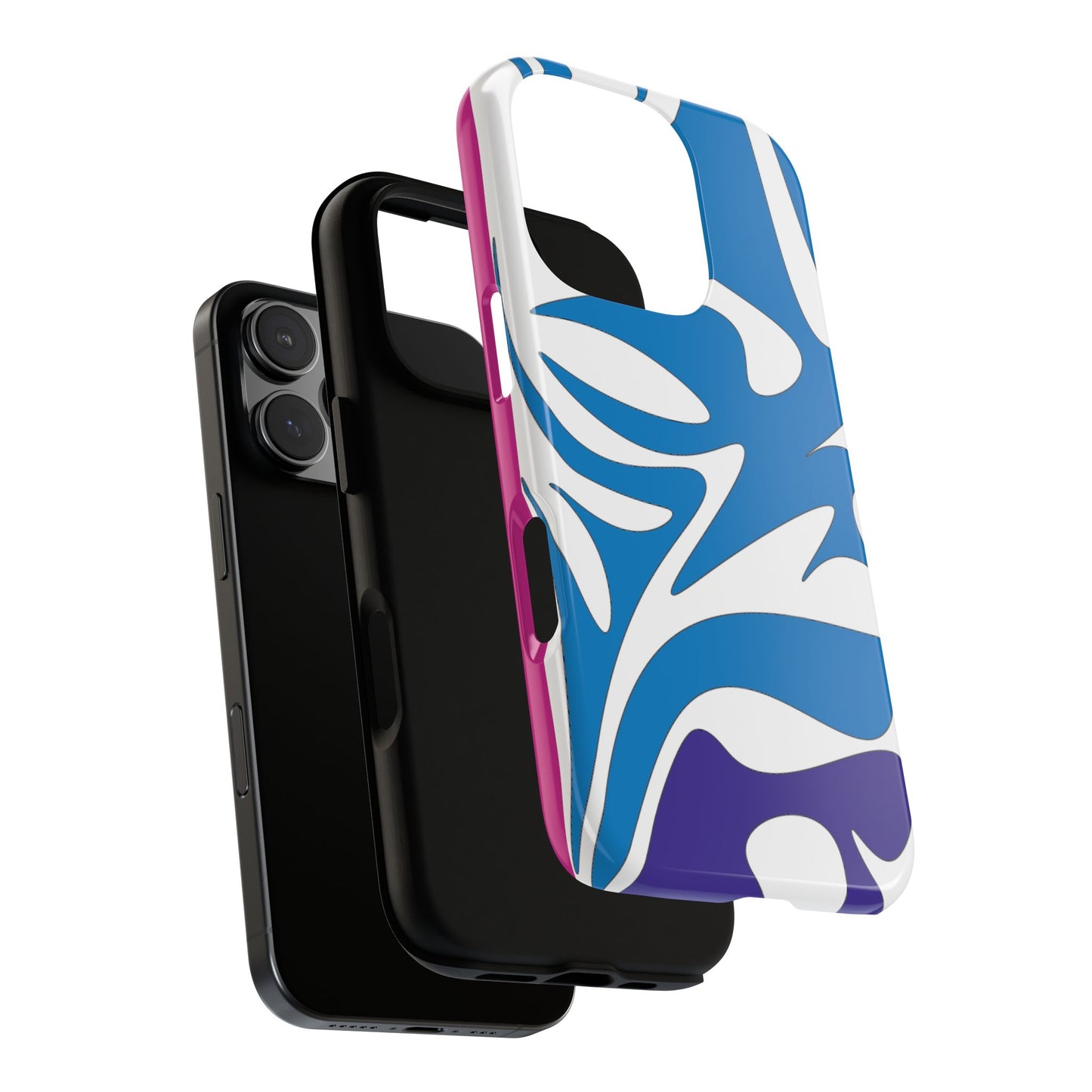 Stylish Tough Phone Case - Blue Abstract Design