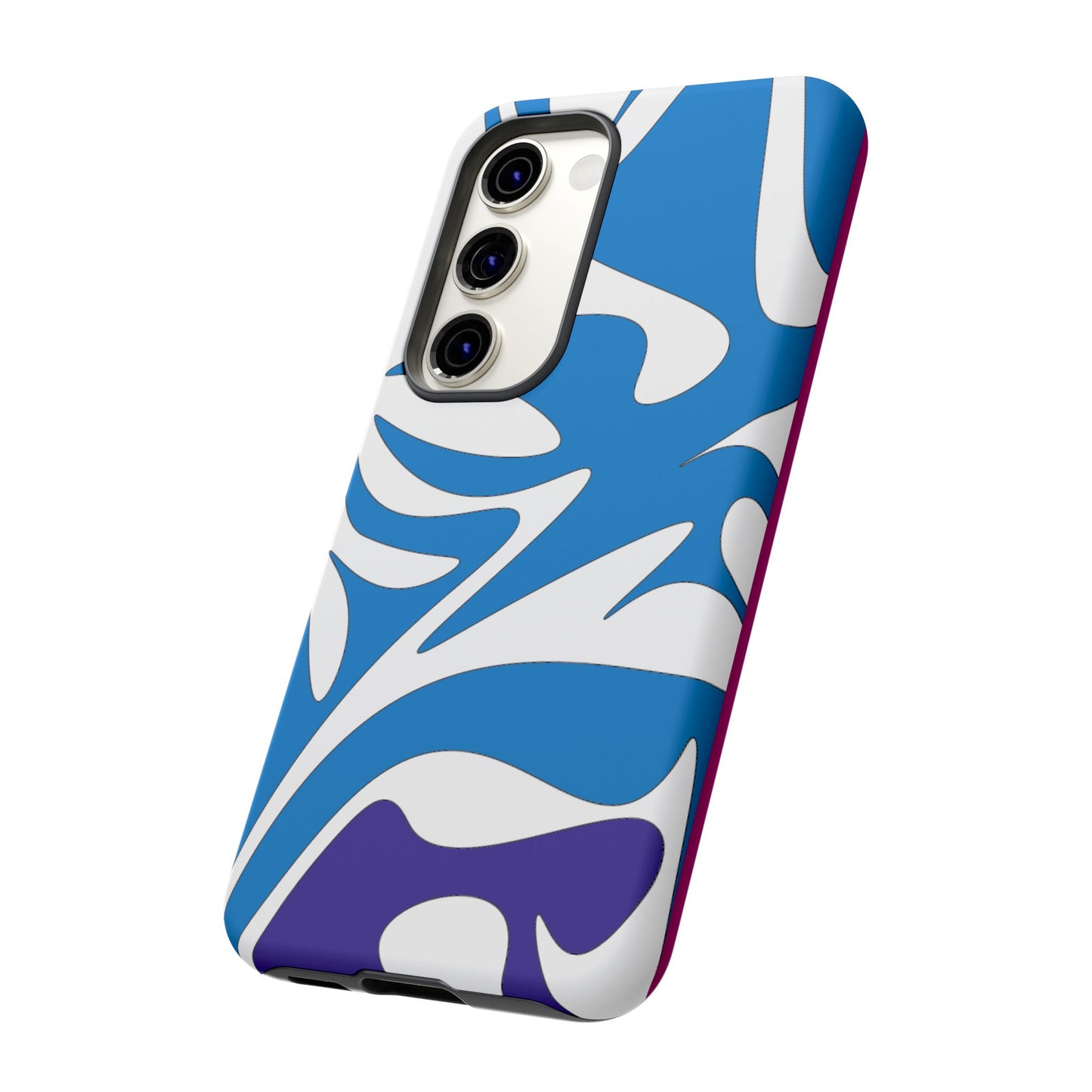 Stylish Tough Phone Case - Blue Abstract Design