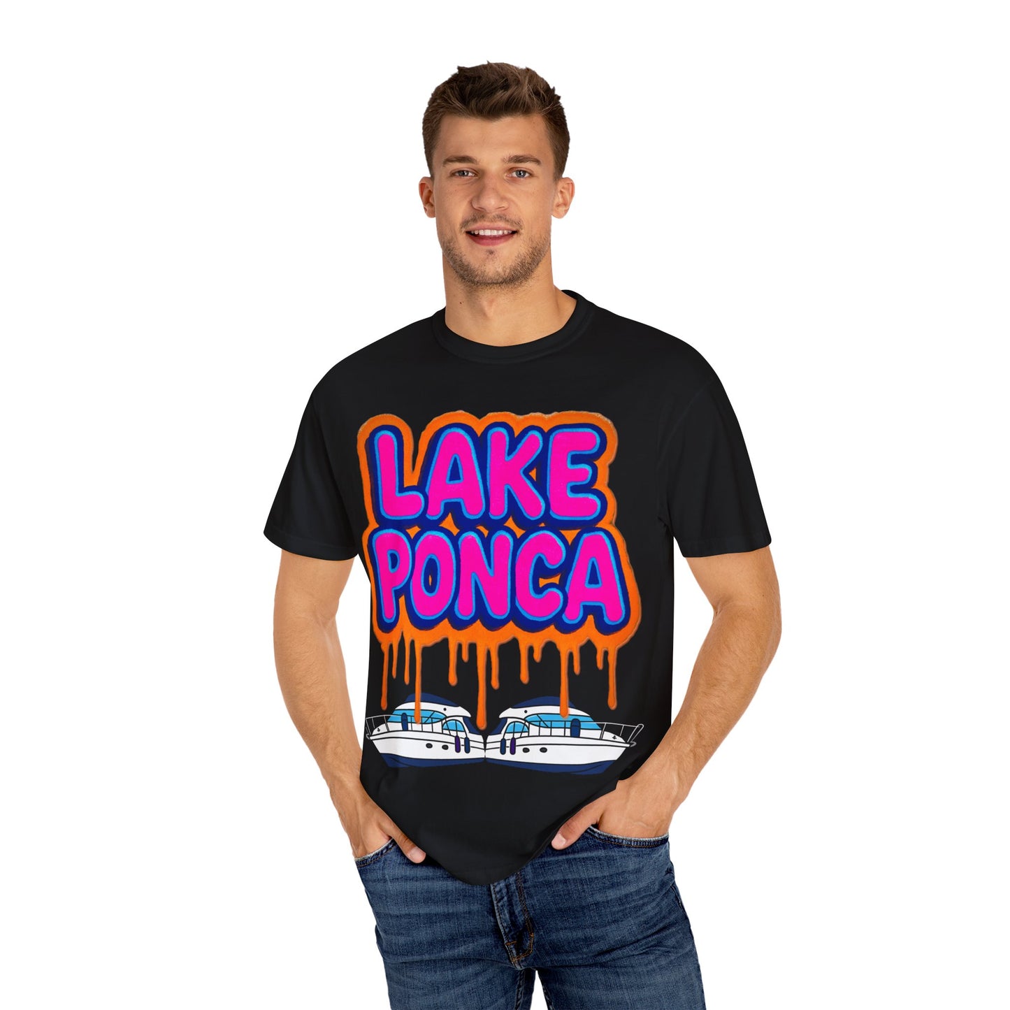 Unisex Garment-Dyed T-shirt: LAKE PONCA VIBES