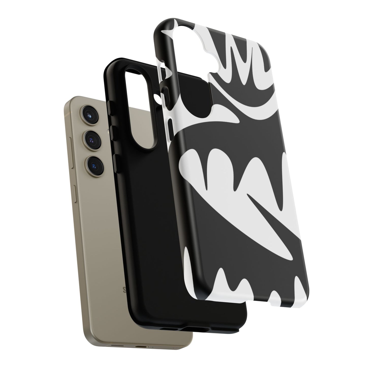 Tough Cases: Bold Black & White Monster Design Phone Case for Trendsetters