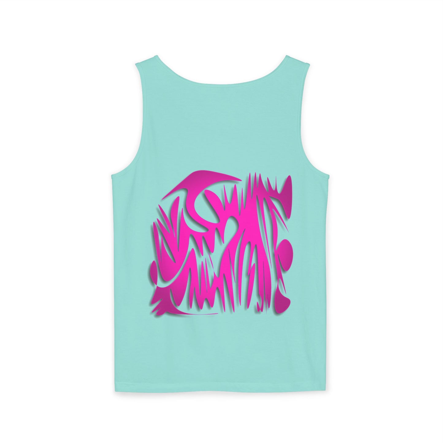 Vibrant Unisex Garment-Dyed Tank Top with Abstract Design