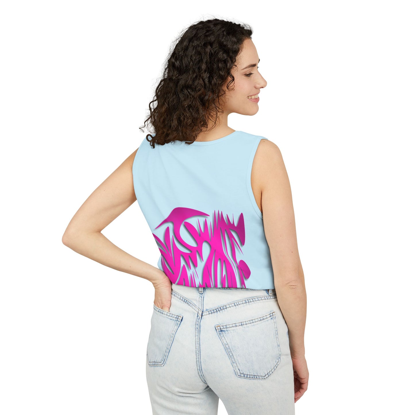 Vibrant Unisex Garment-Dyed Tank Top with Abstract Design