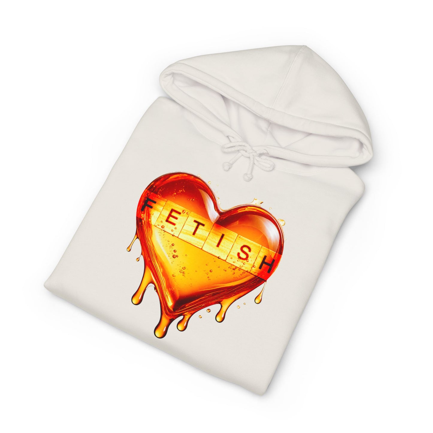 Dripping Heart Hoodie — 'FETISH' Melted Heart Graphic Pullover