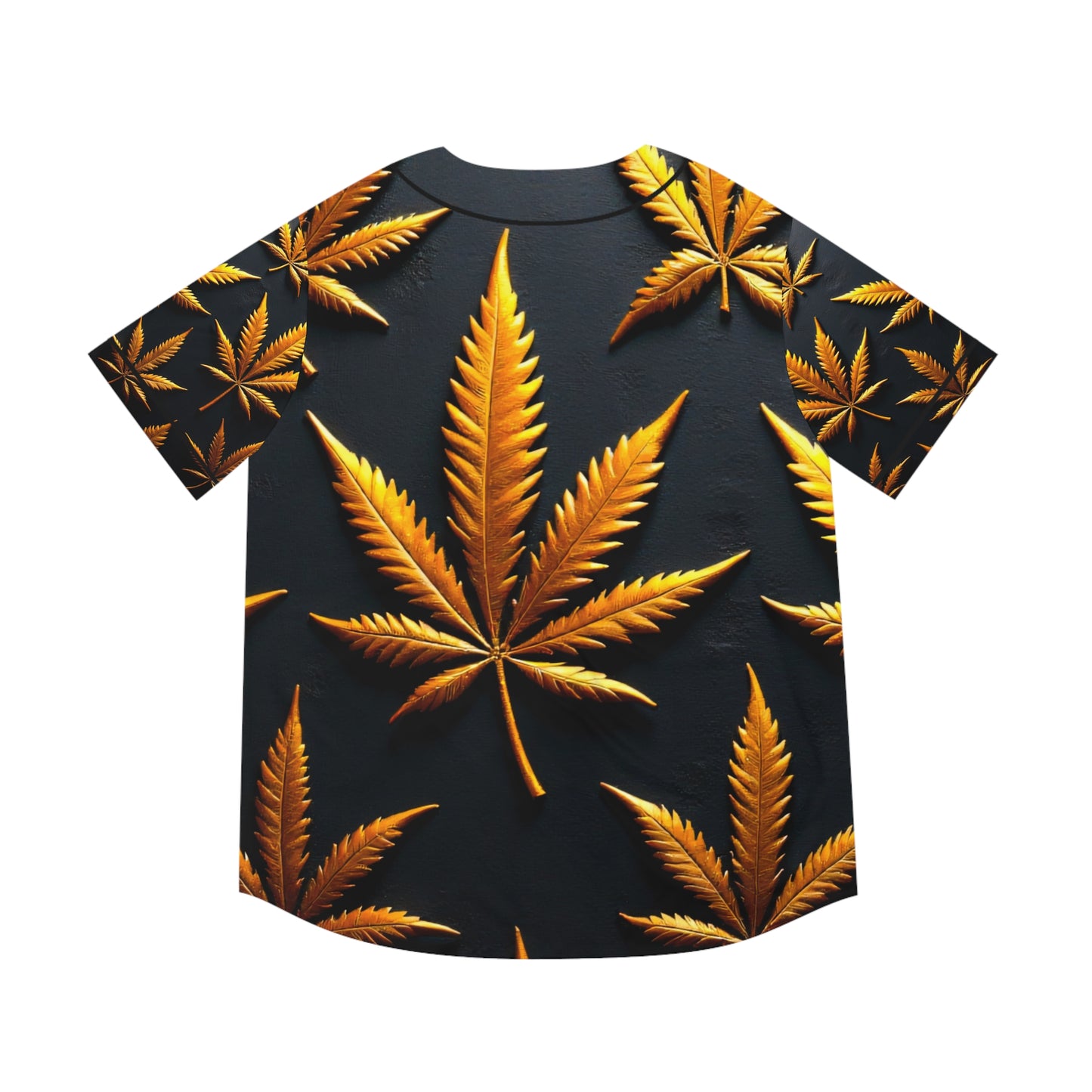 Baseball Jersey - Golden Cannabis, Relaxed Vibe, Perfect for Casual Outings, Festivals, Gifts for Nature Lovers, Unique Sportswear