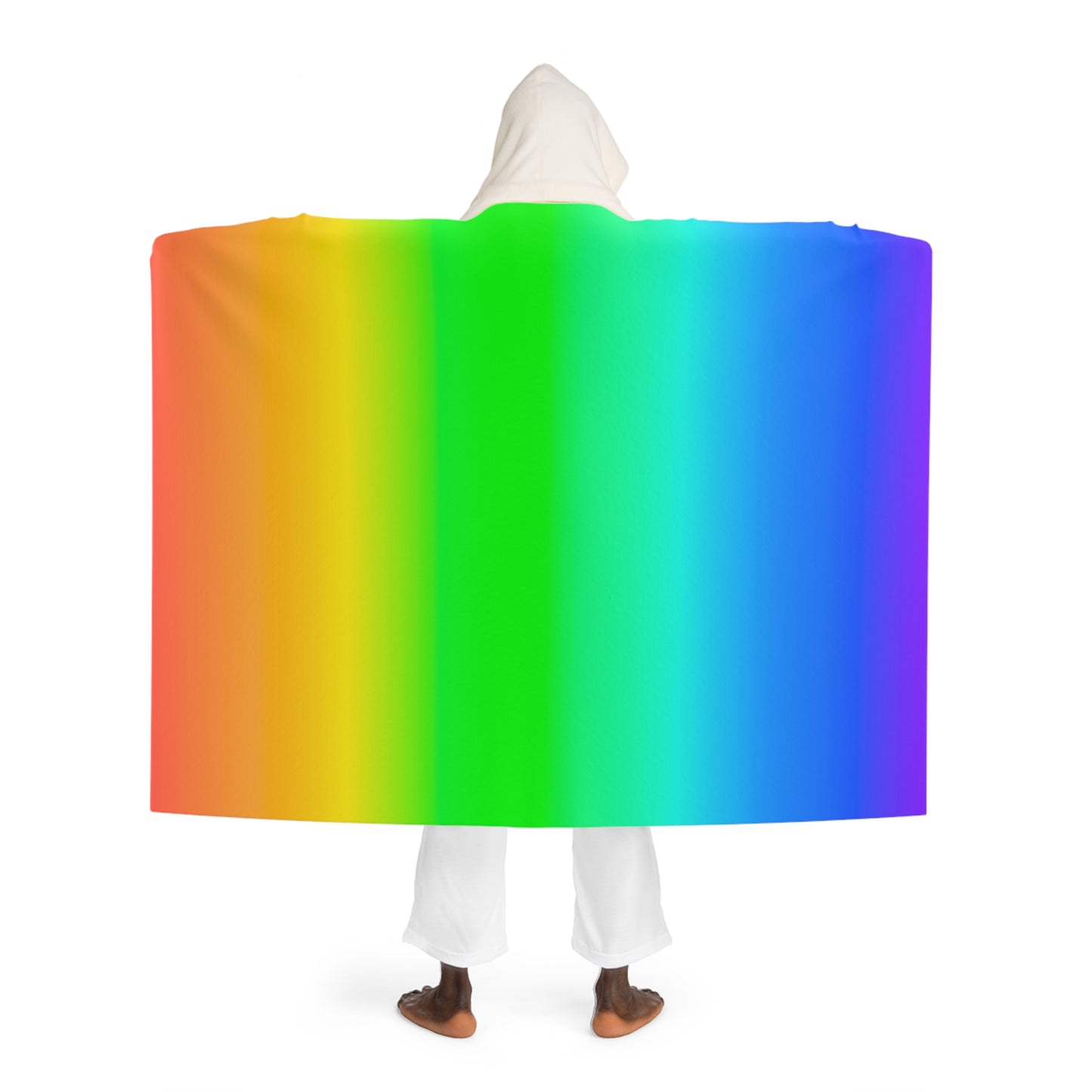Rainbow Hooded Sherpa Fleece Blanket