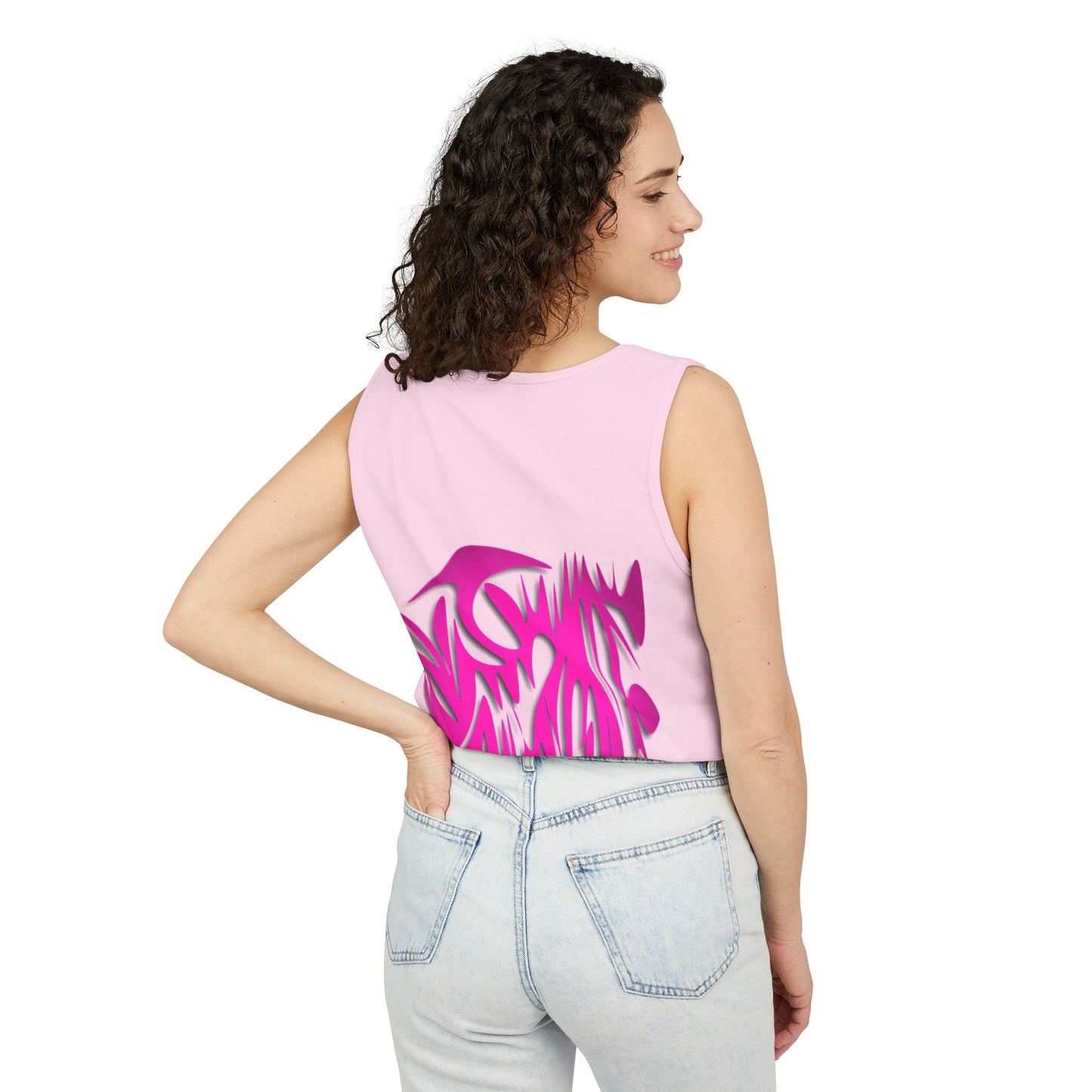 Vibrant Unisex Garment-Dyed Tank Top with Abstract Design