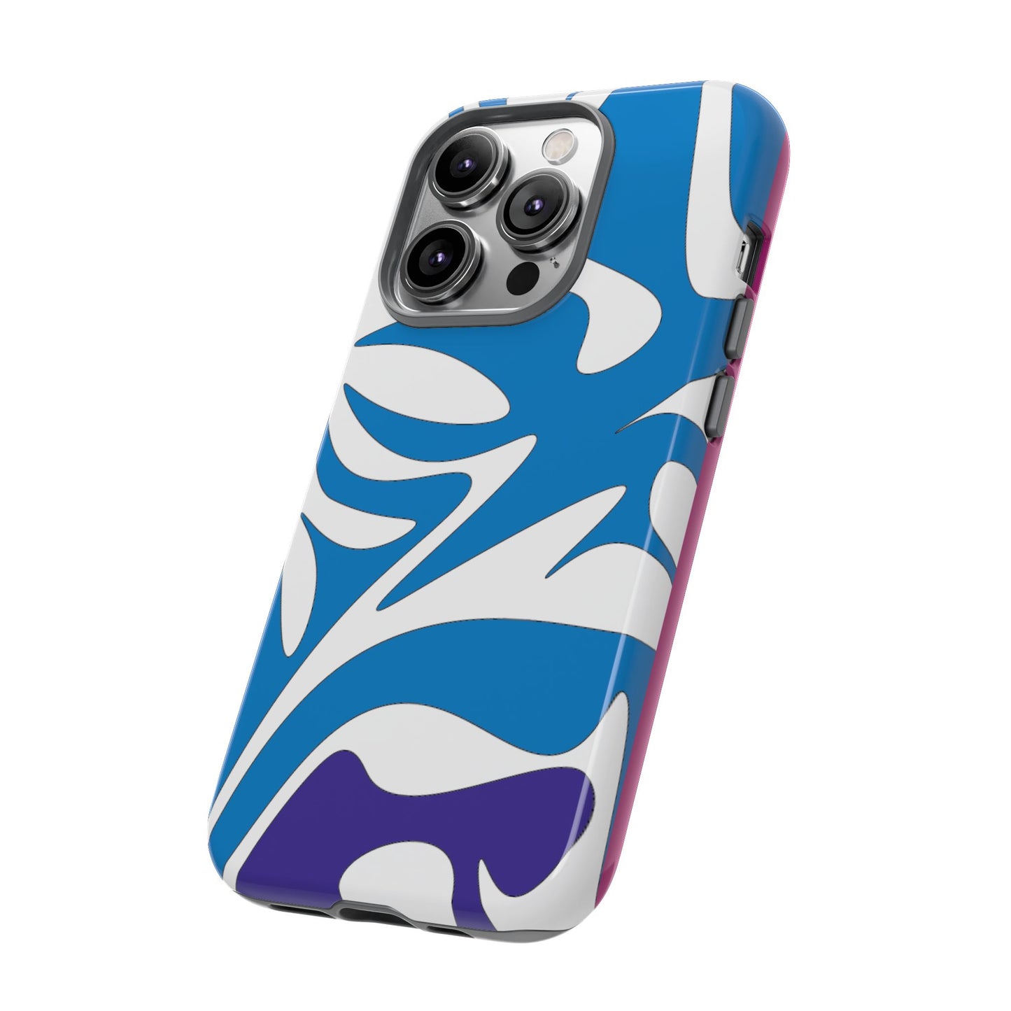 Stylish Tough Phone Case - Blue Abstract Design