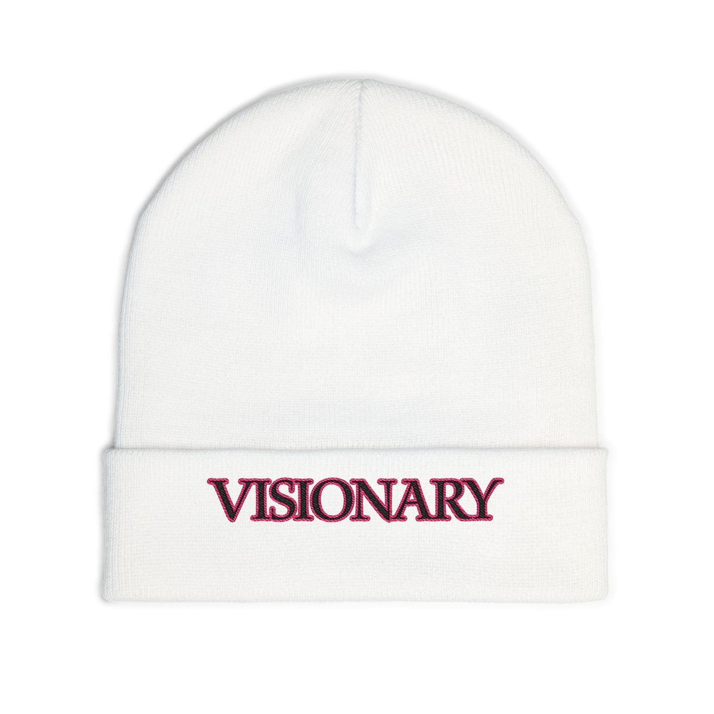 Visionary Embroidered Knit Beanie, Cozy Winter Hat, Cool Gift for Trendsetters, Fashionable Accessory, Statement Headwear