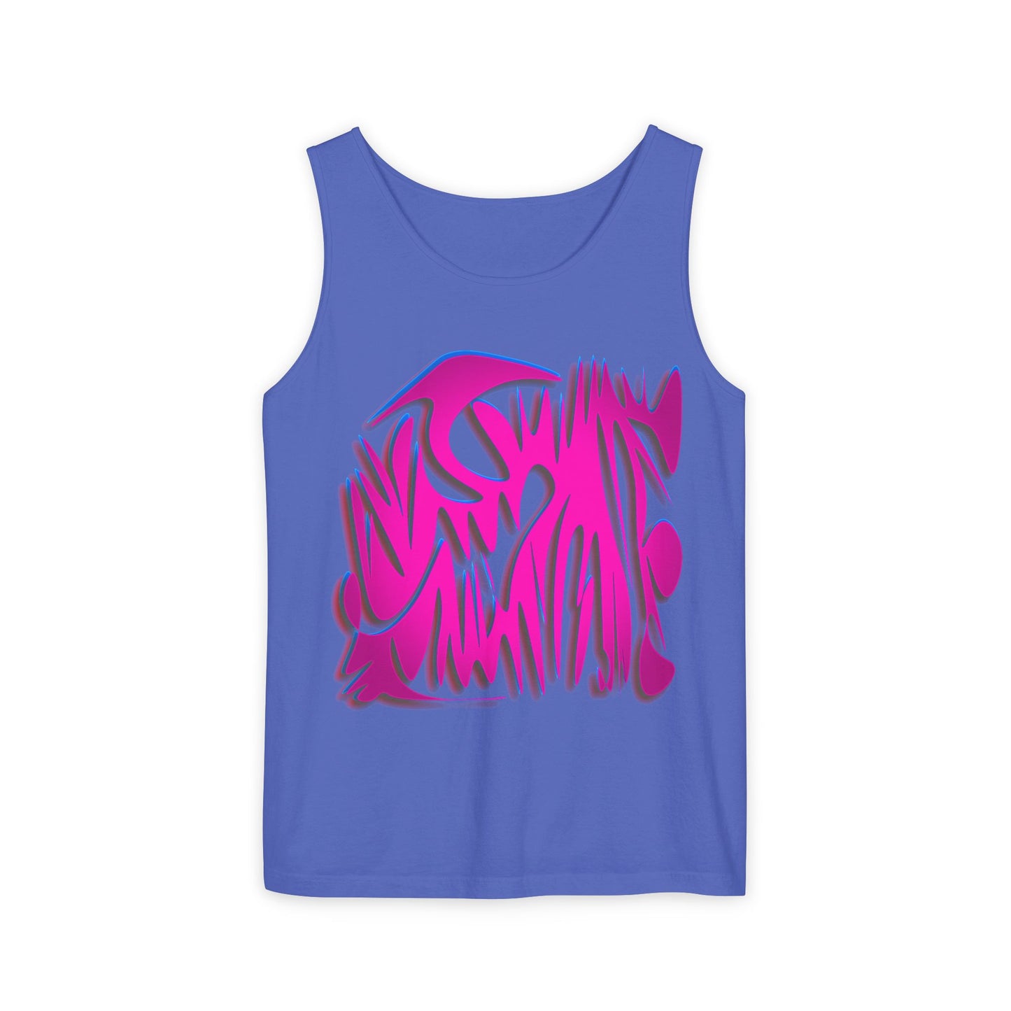 Vibrant Unisex Garment-Dyed Tank Top with Abstract Design