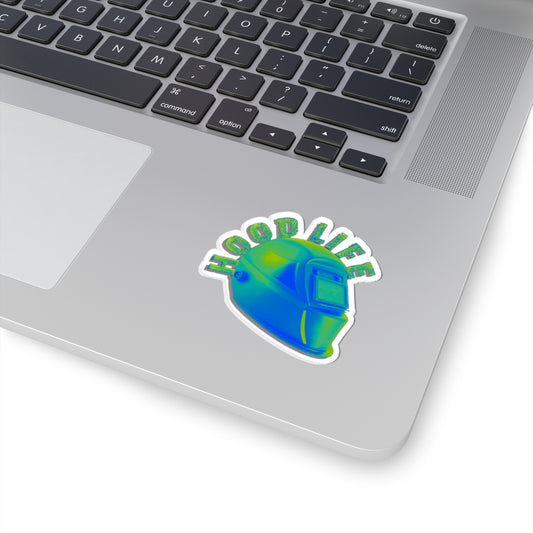 Hood Life Kiss-Cut Stickers | Welding Helmet Design | Cool Stickers for Trade Enthusiasts