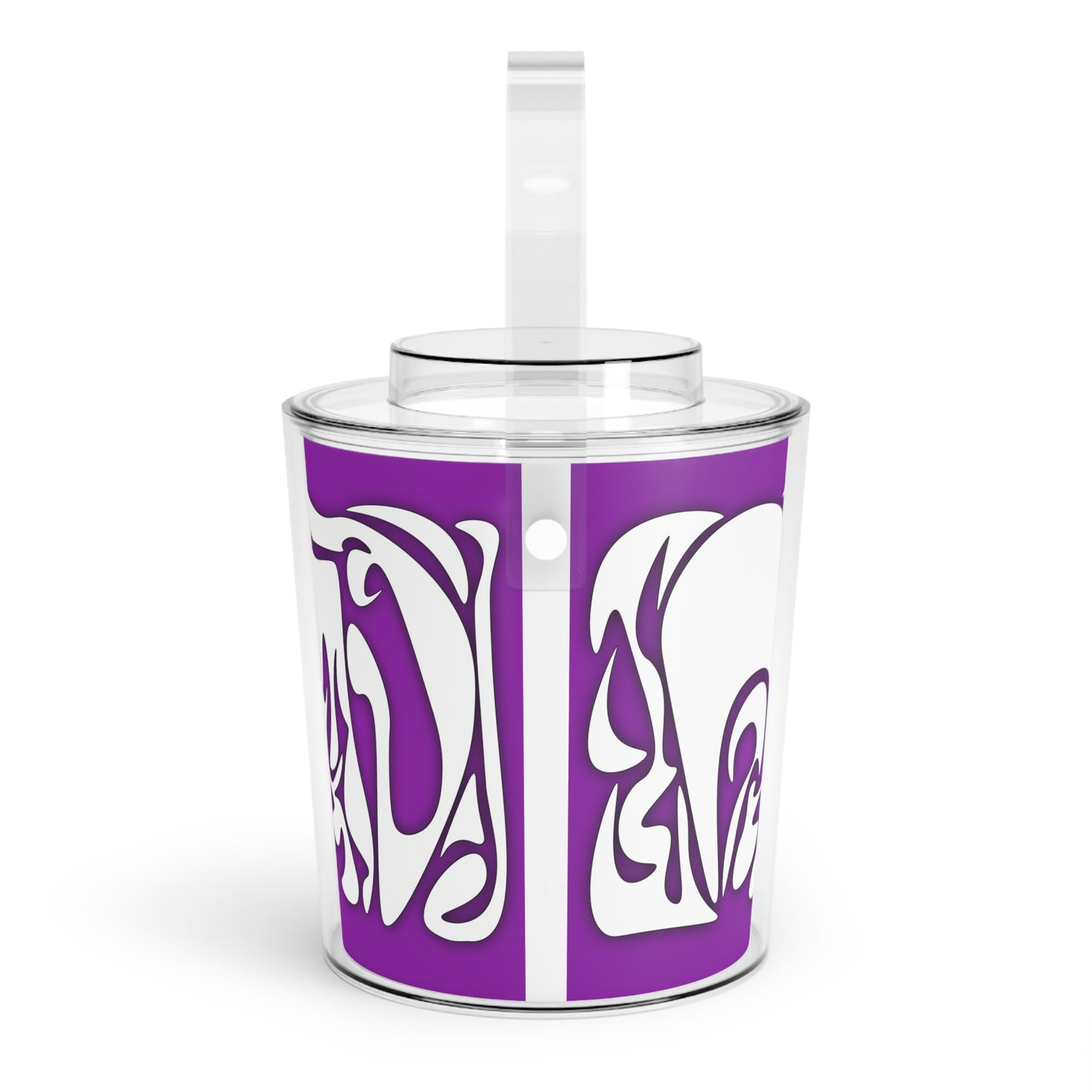 Stylish Purple Ice Bucket with Tongs for Parties and Entertaining