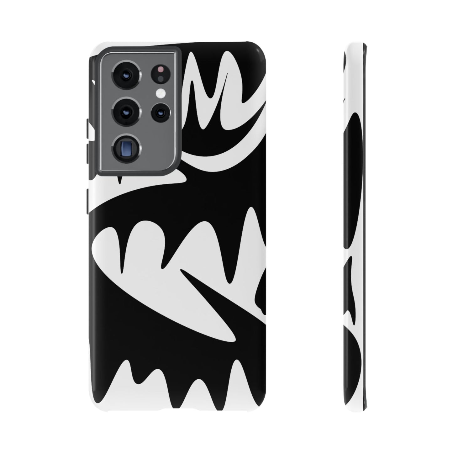 Tough Cases: Bold Black & White Monster Design Phone Case for Trendsetters