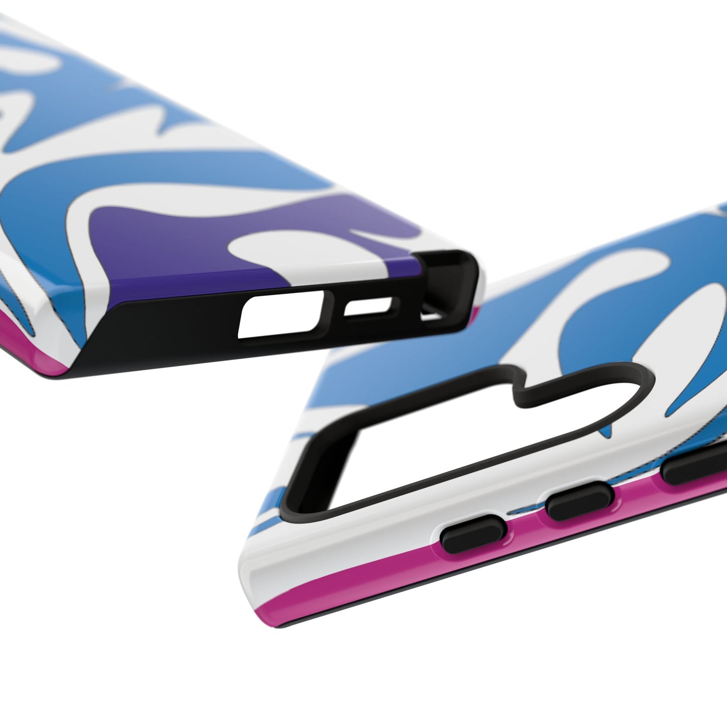 Stylish Tough Phone Case - Blue Abstract Design