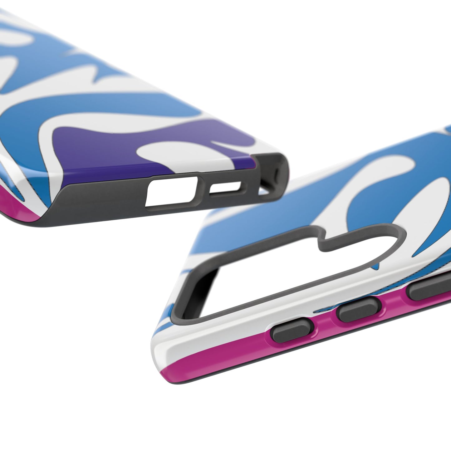 Stylish Tough Phone Case - Blue Abstract Design