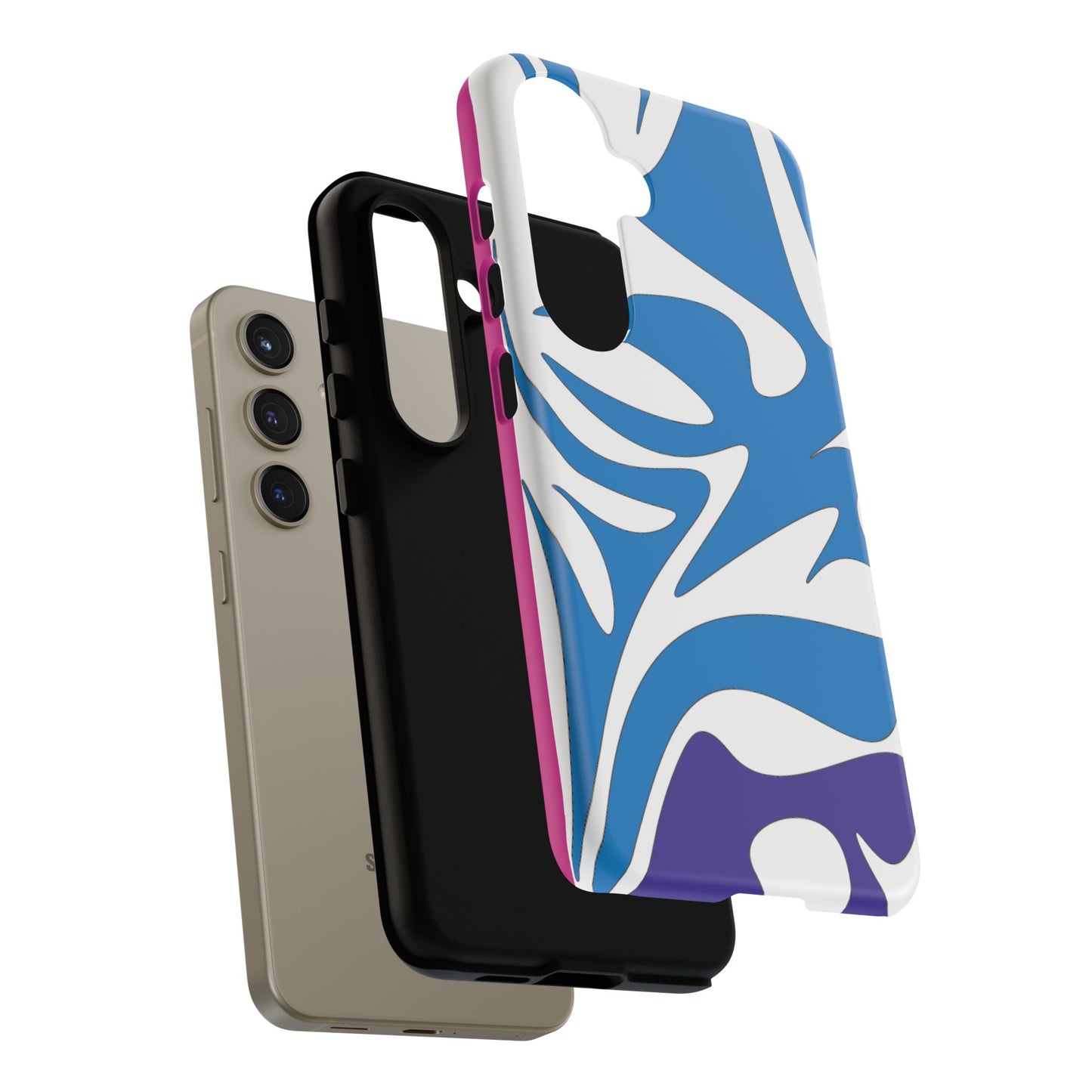 Stylish Tough Phone Case - Blue Abstract Design