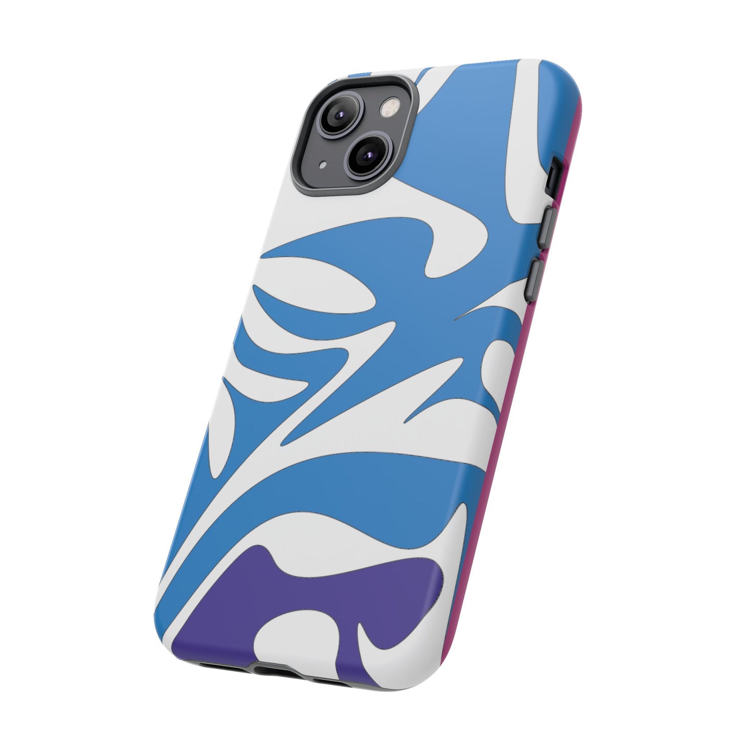 Stylish Tough Phone Case - Blue Abstract Design