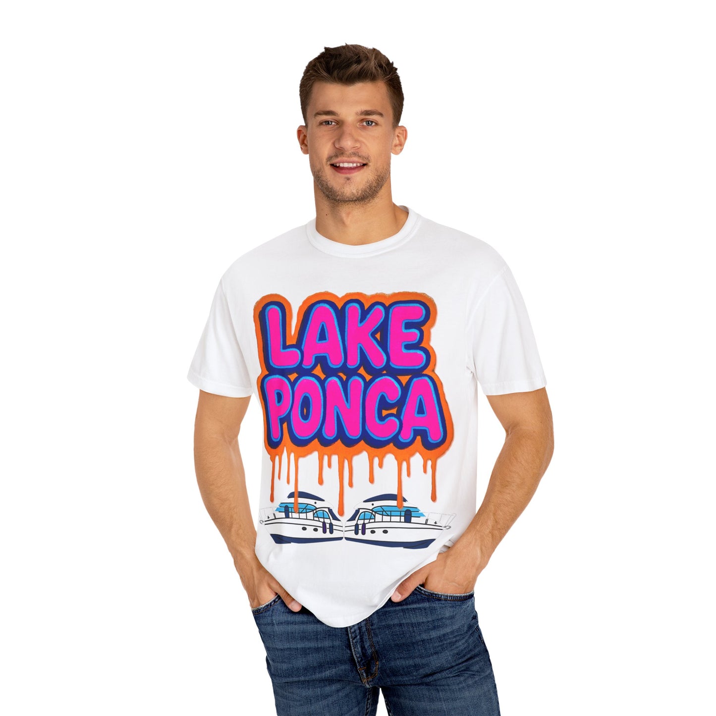 Unisex Garment-Dyed T-shirt: LAKE PONCA VIBES