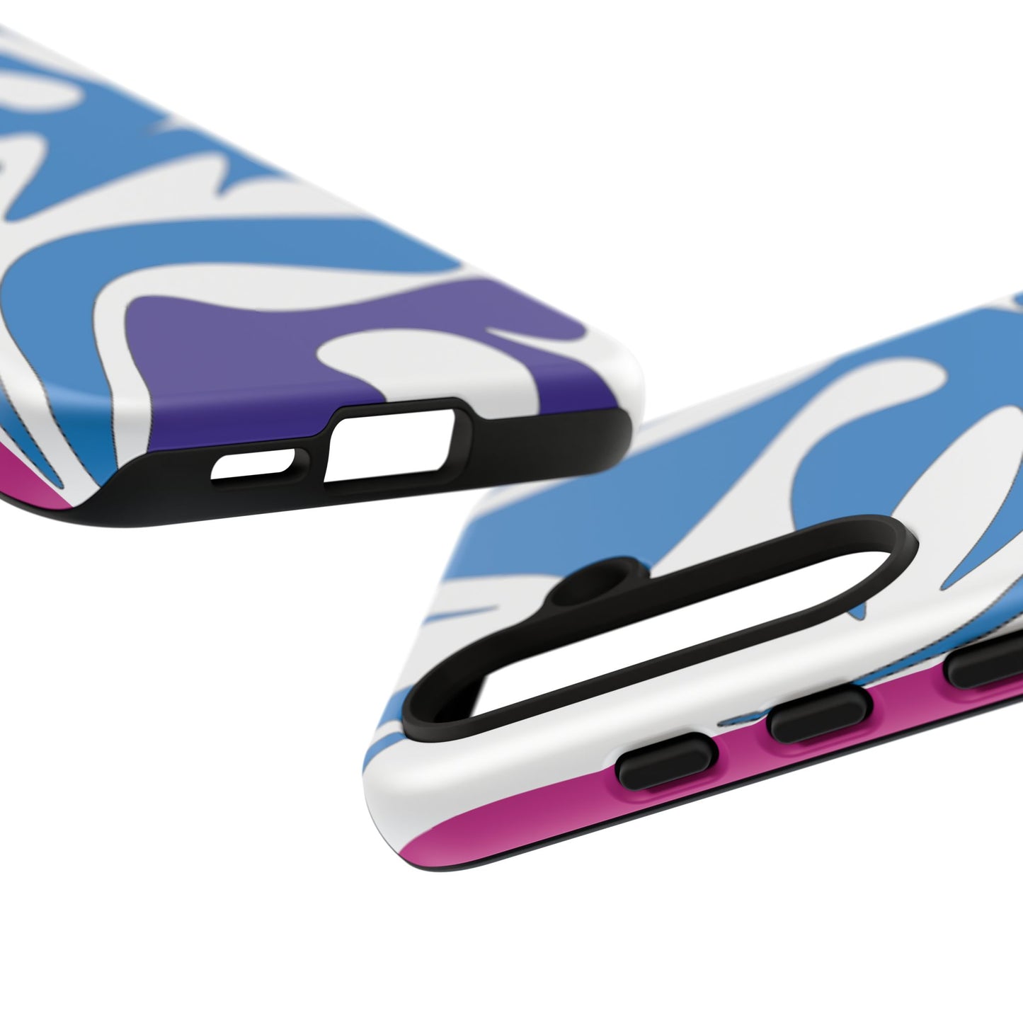 Stylish Tough Phone Case - Blue Abstract Design