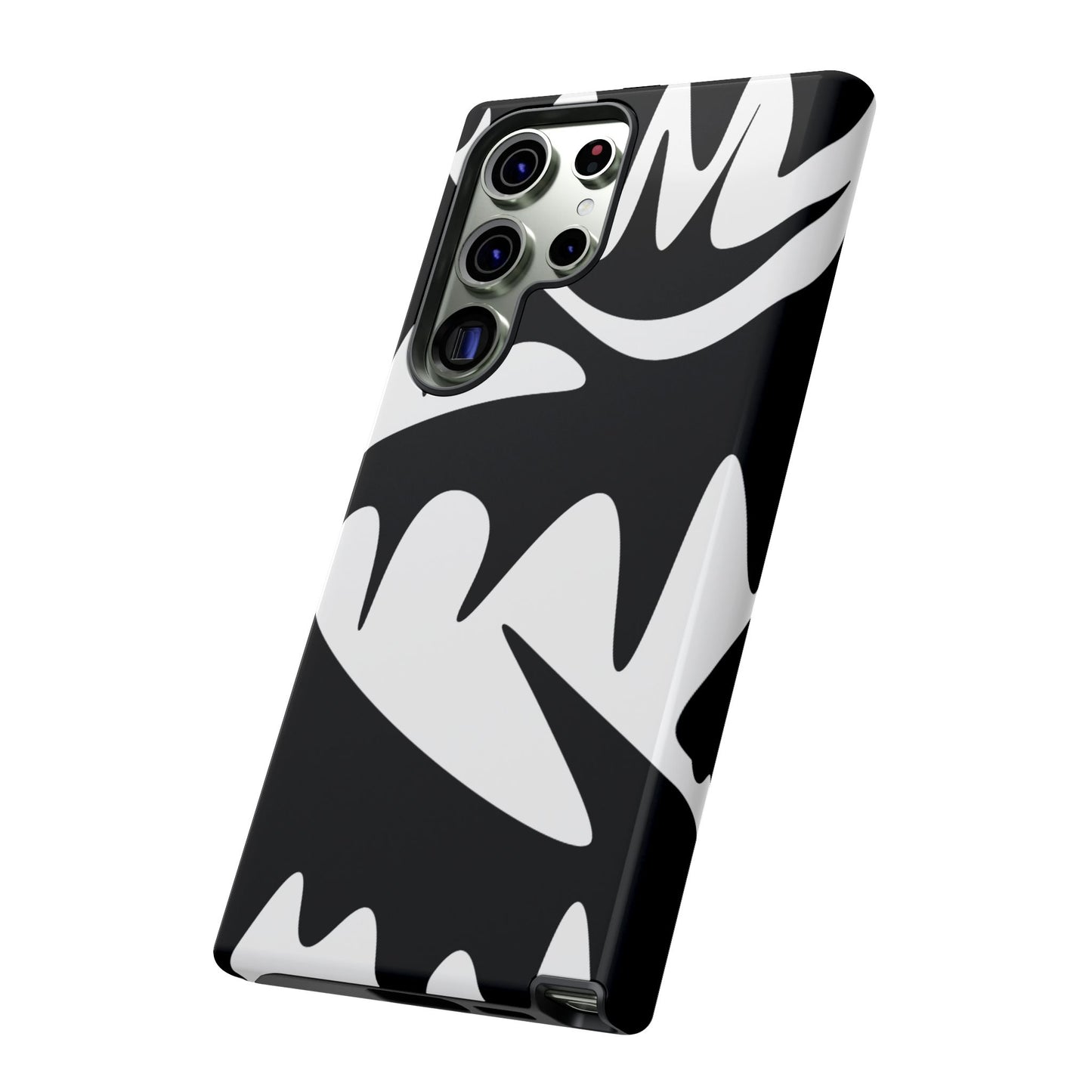 Tough Cases: Bold Black & White Monster Design Phone Case for Trendsetters
