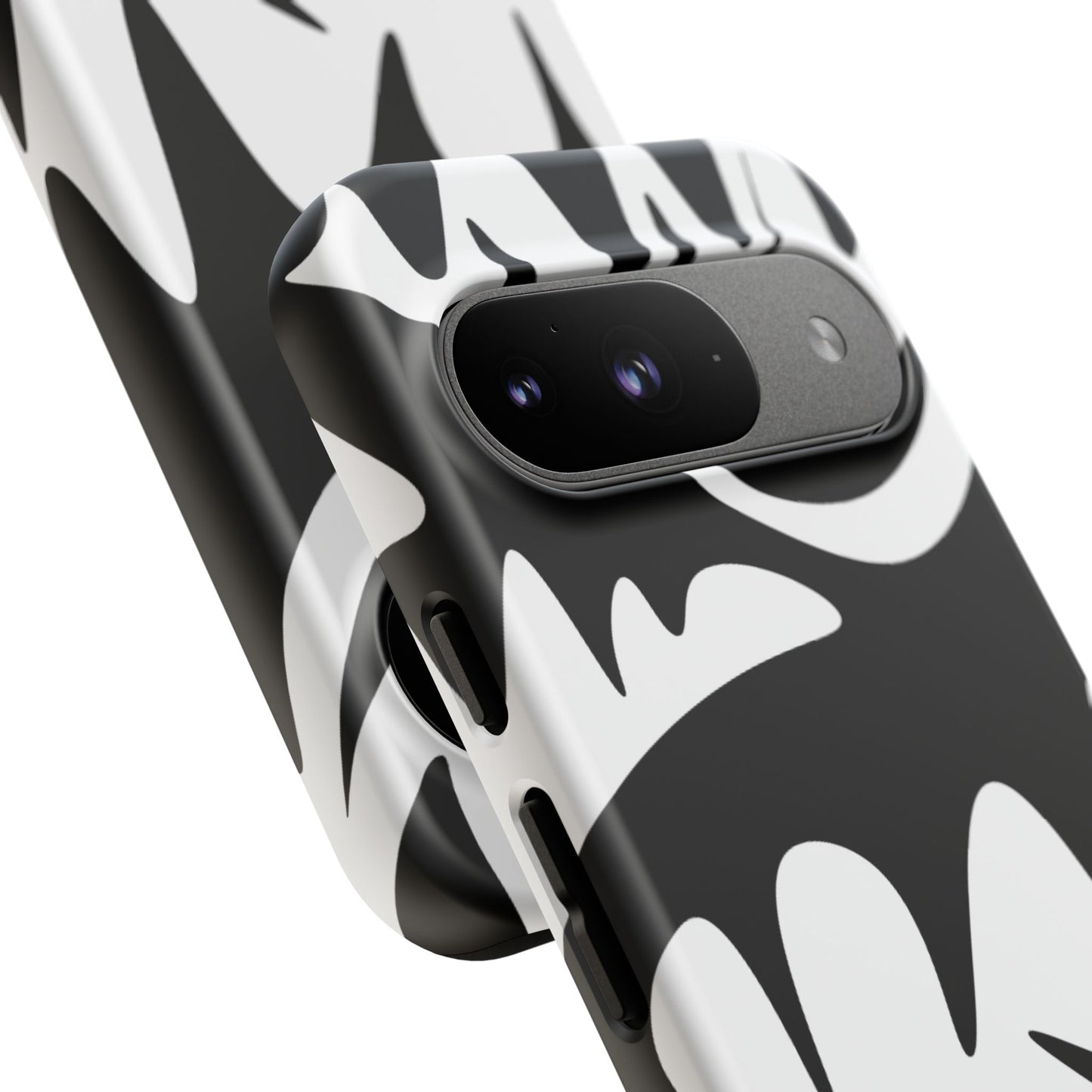 Tough Cases: Bold Black & White Monster Design Phone Case for Trendsetters