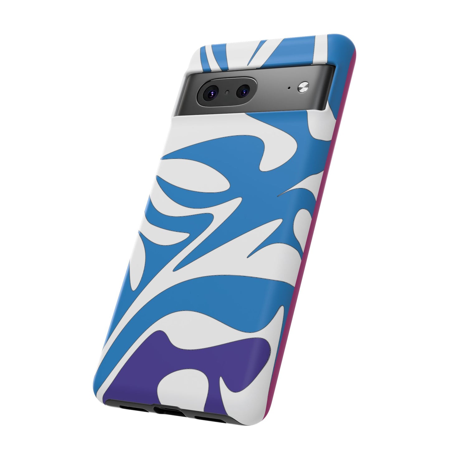 Stylish Tough Phone Case - Blue Abstract Design