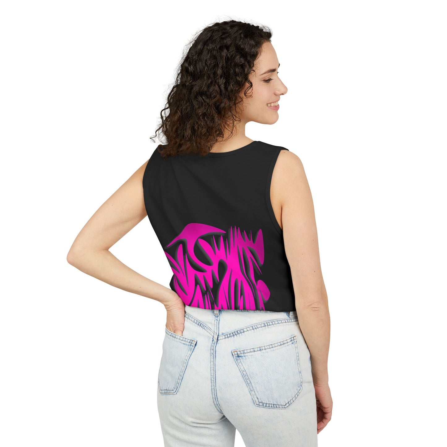 Vibrant Unisex Garment-Dyed Tank Top with Abstract Design