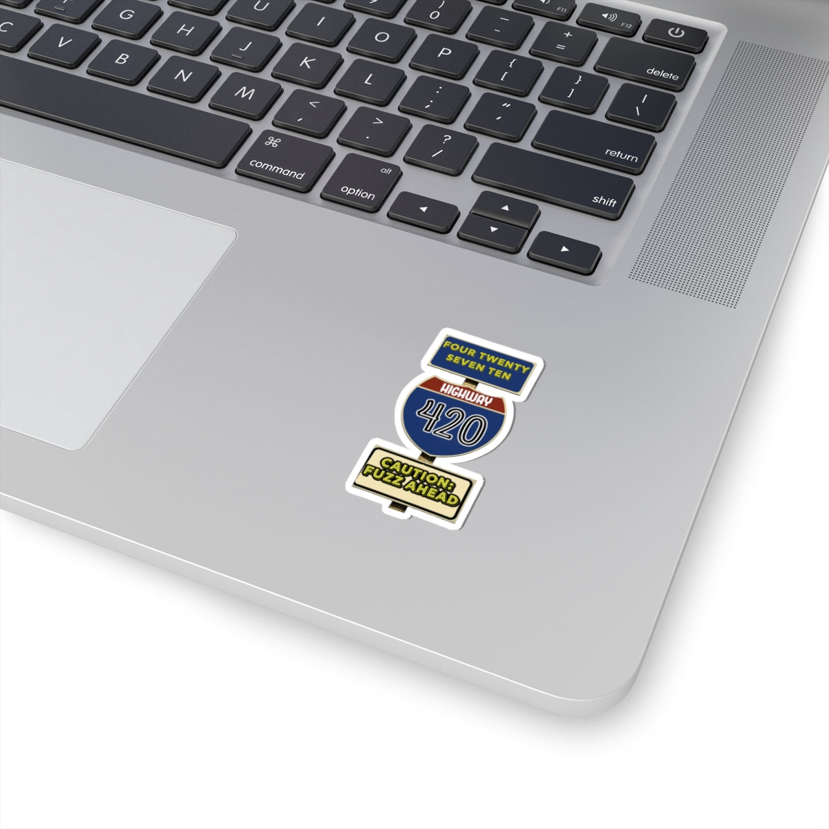 Funny Highway 420 Stickers, Laptop Stickers, Car Stickers, Gift for Stoners, Caution Fuzz Ahead, Retro Vibe Stickers