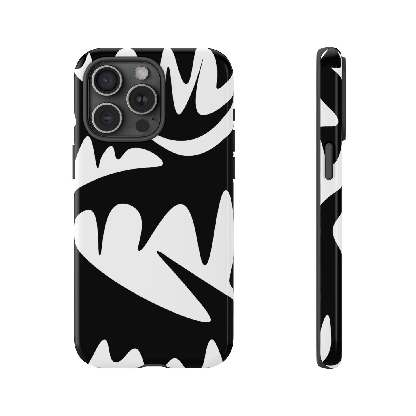 Tough Cases: Bold Black & White Monster Design Phone Case for Trendsetters