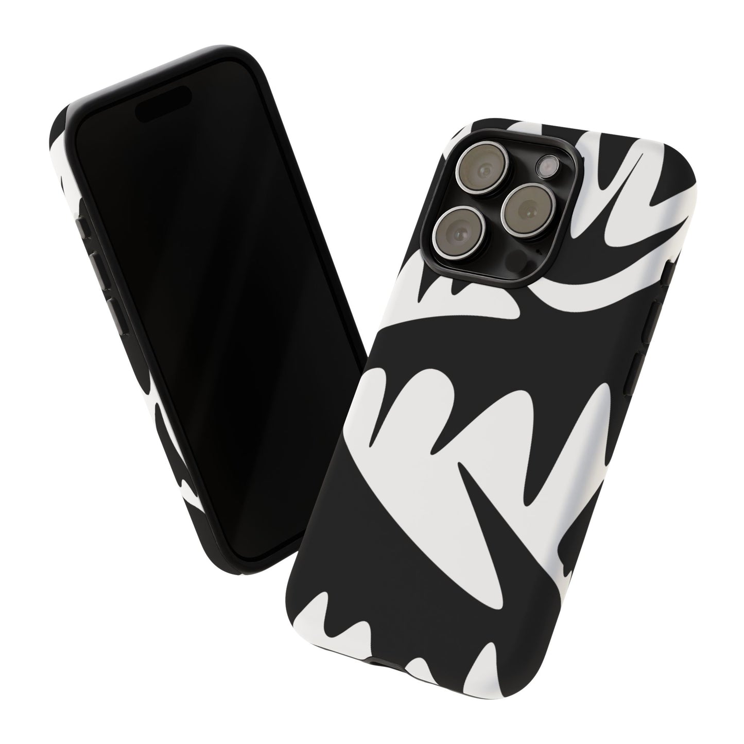Tough Cases: Bold Black & White Monster Design Phone Case for Trendsetters