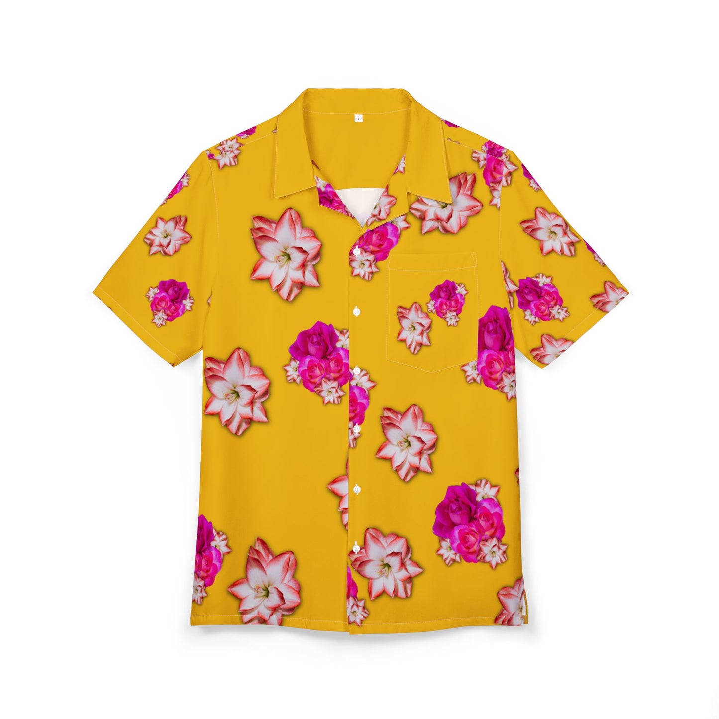 Tropical Floral Unisex Hawaiian Shirt - Bright Yellow Summer Vibes