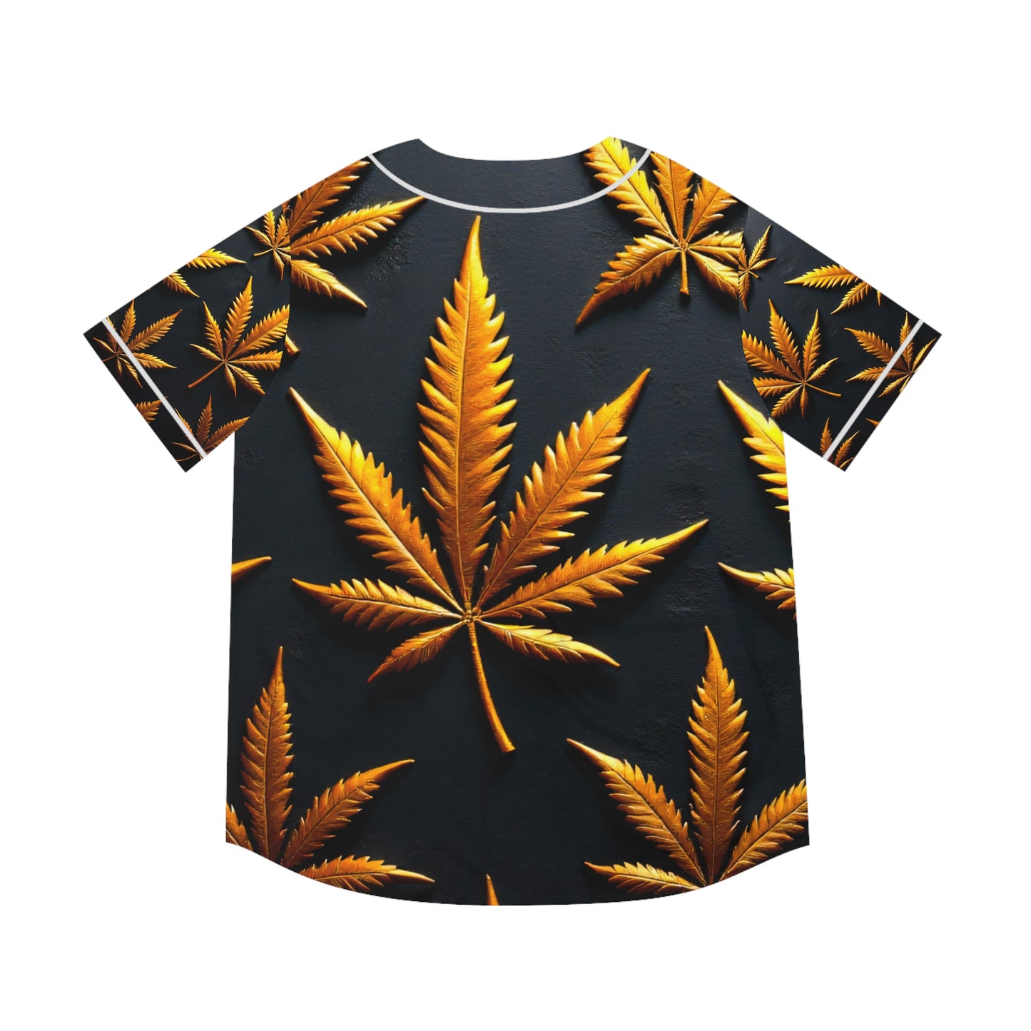 Baseball Jersey - Golden Cannabis, Relaxed Vibe, Perfect for Casual Outings, Festivals, Gifts for Nature Lovers, Unique Sportswear