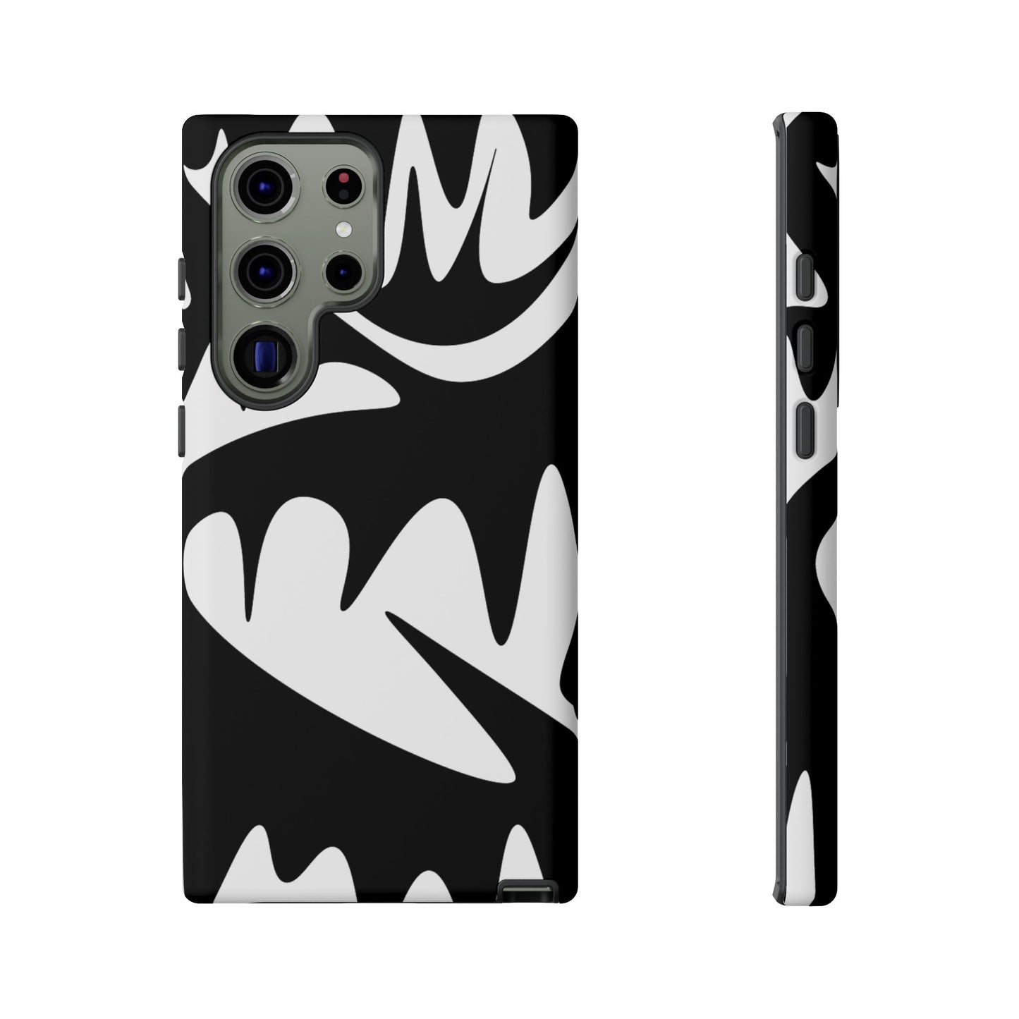 Tough Cases: Bold Black & White Monster Design Phone Case for Trendsetters