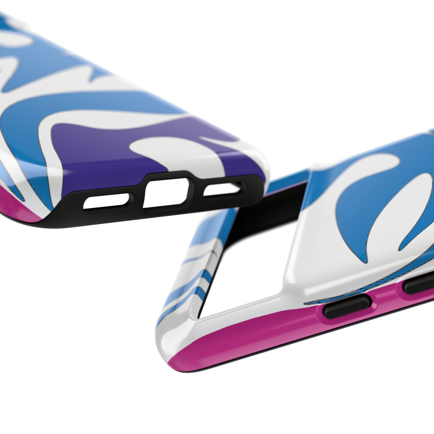 Stylish Tough Phone Case - Blue Abstract Design