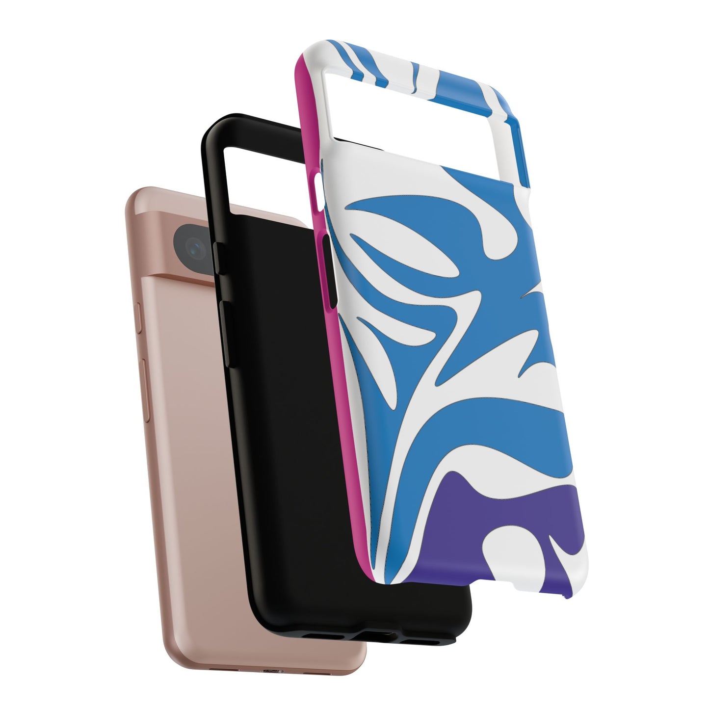 Stylish Tough Phone Case - Blue Abstract Design