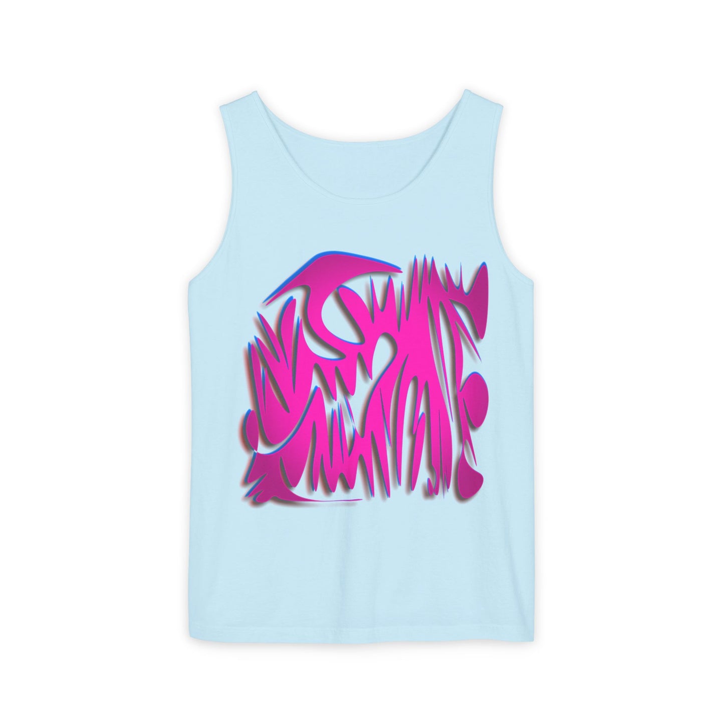 Vibrant Unisex Garment-Dyed Tank Top with Abstract Design
