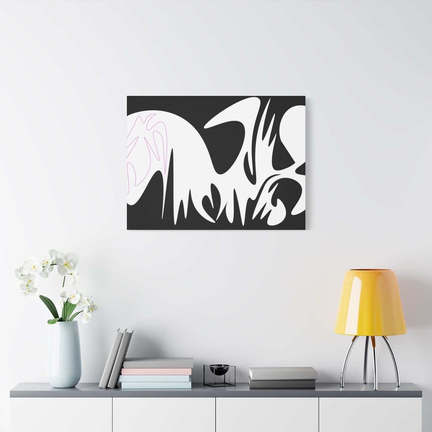 Abstract Art Canvas Print - Modern Black and White Wall Decor