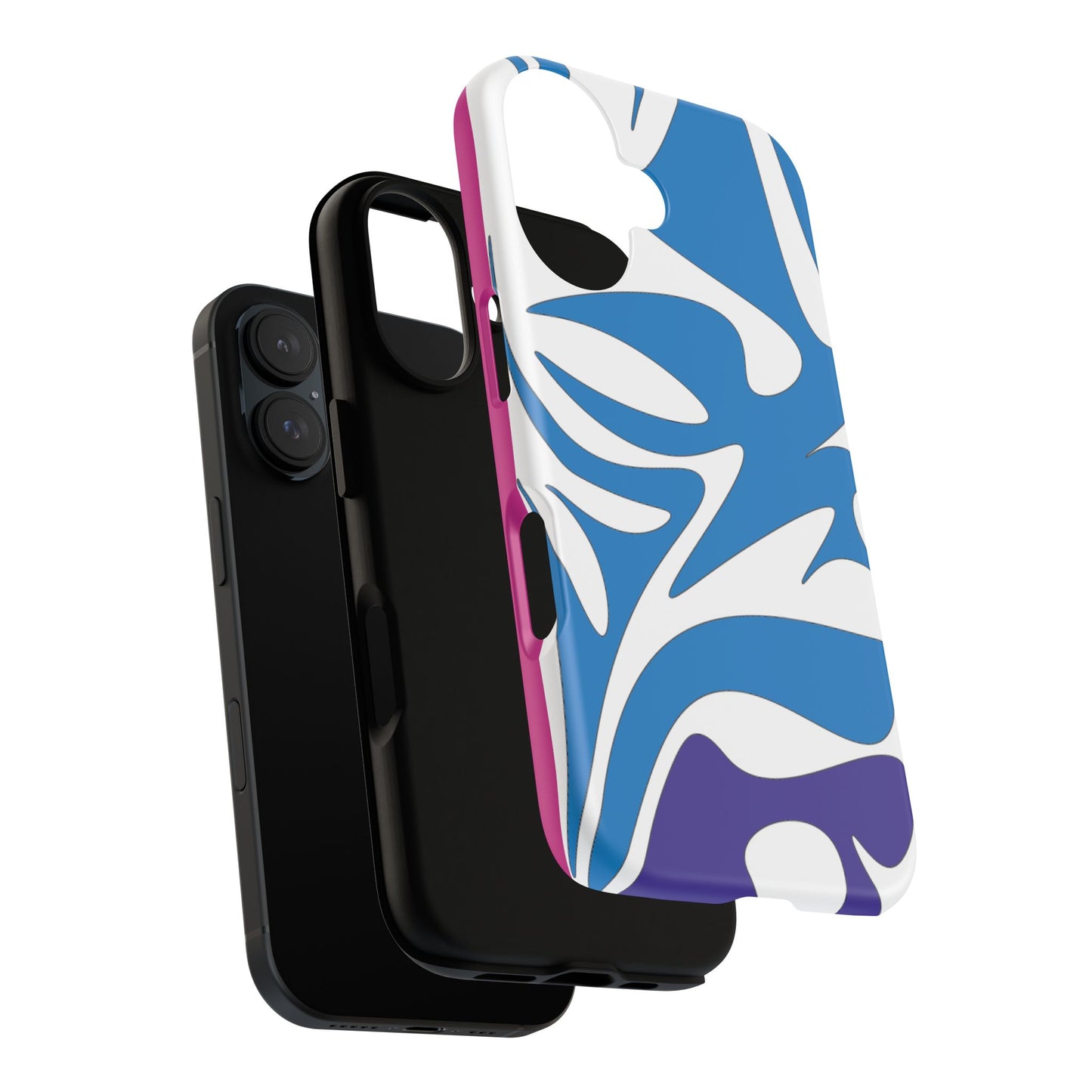 Stylish Tough Phone Case - Blue Abstract Design