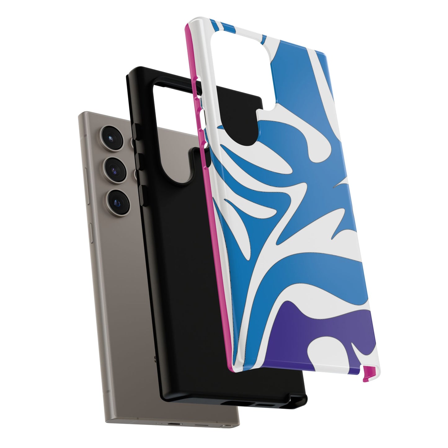 Stylish Tough Phone Case - Blue Abstract Design