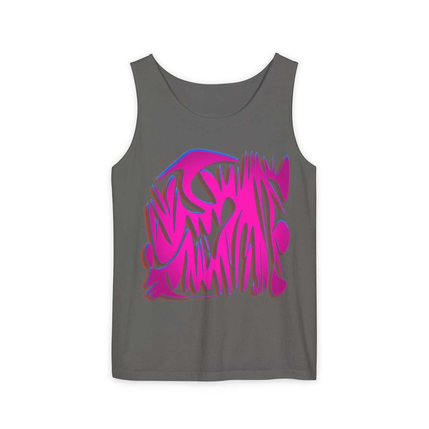 Vibrant Unisex Garment-Dyed Tank Top with Abstract Design