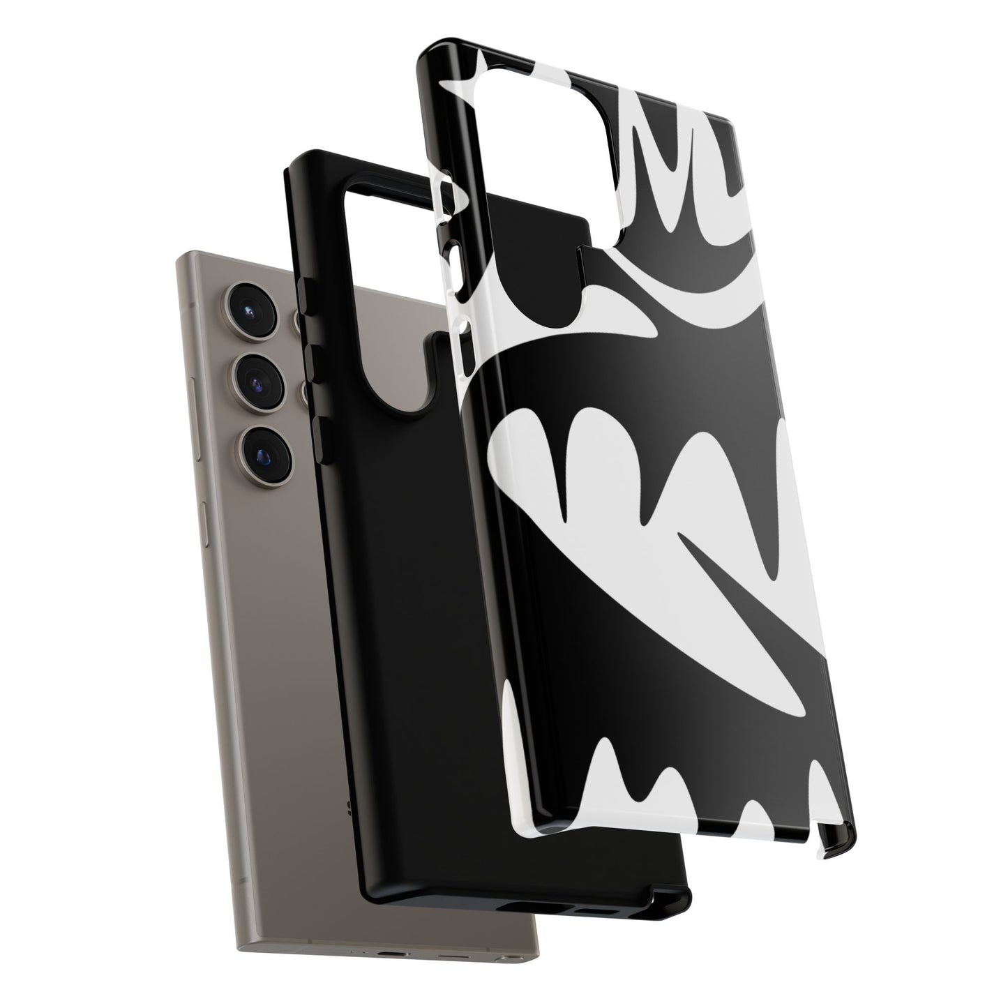 Tough Cases: Bold Black & White Monster Design Phone Case for Trendsetters