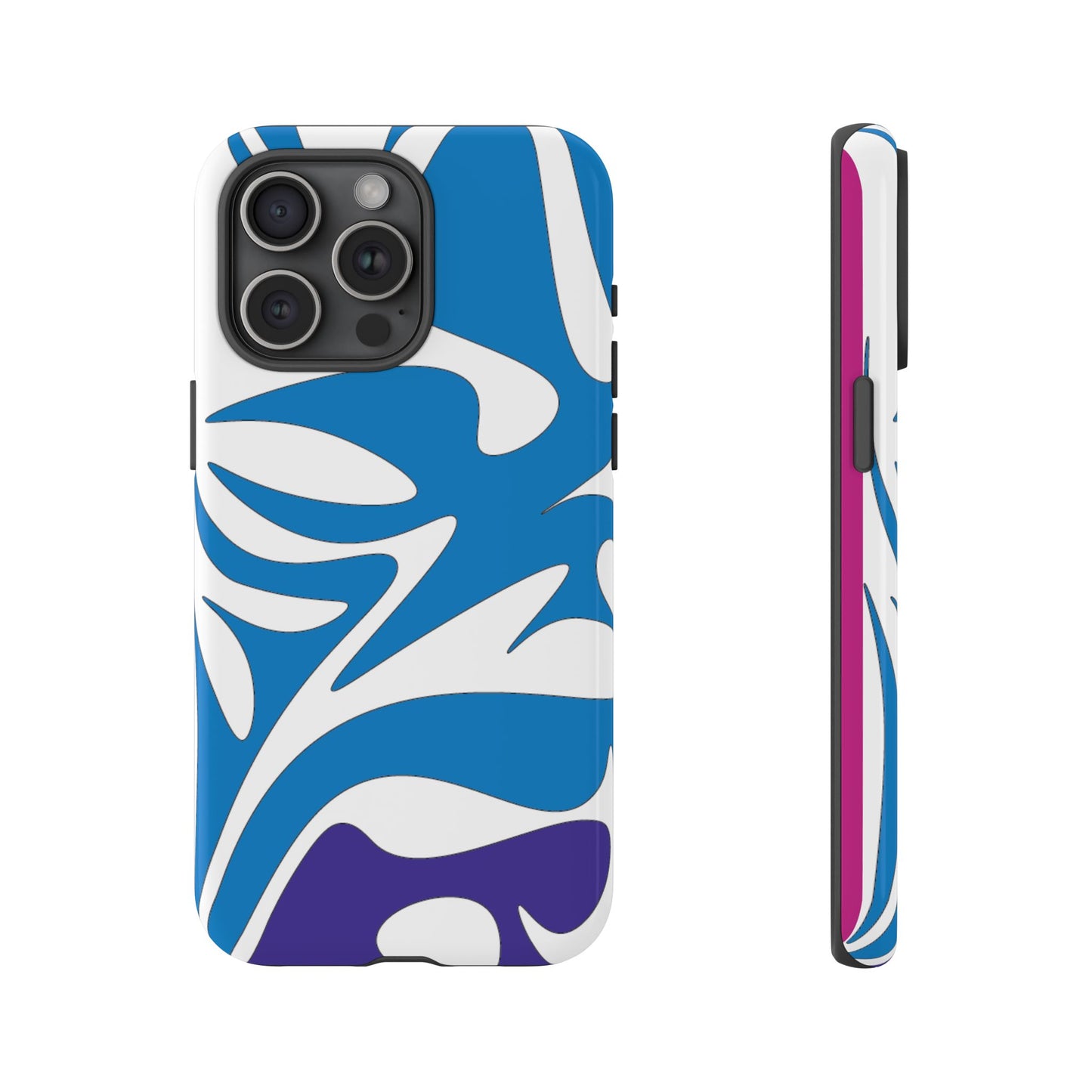 Stylish Tough Phone Case - Blue Abstract Design