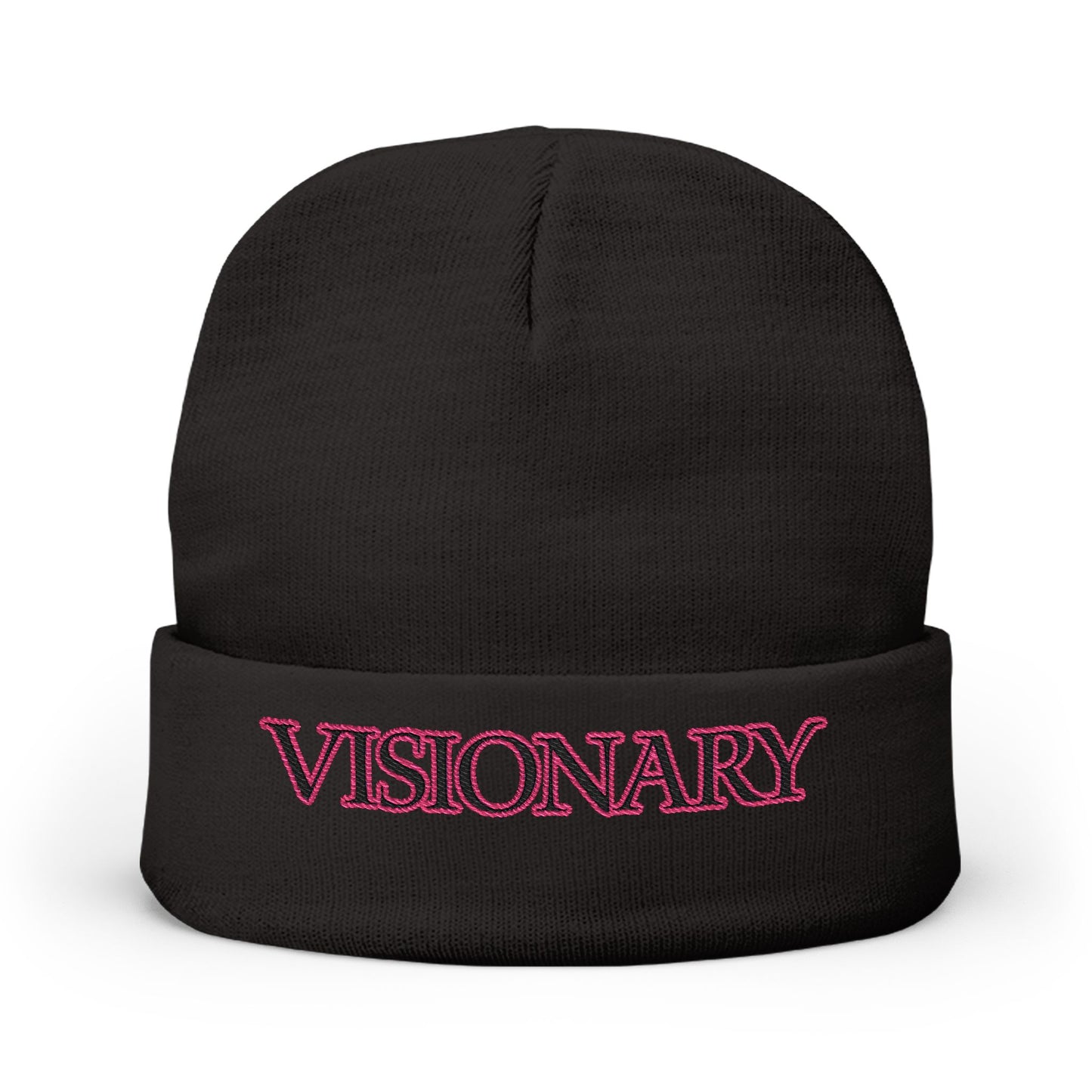 Visionary Embroidered Knit Beanie, Cozy Winter Hat, Cool Gift for Trendsetters, Fashionable Accessory, Statement Headwear