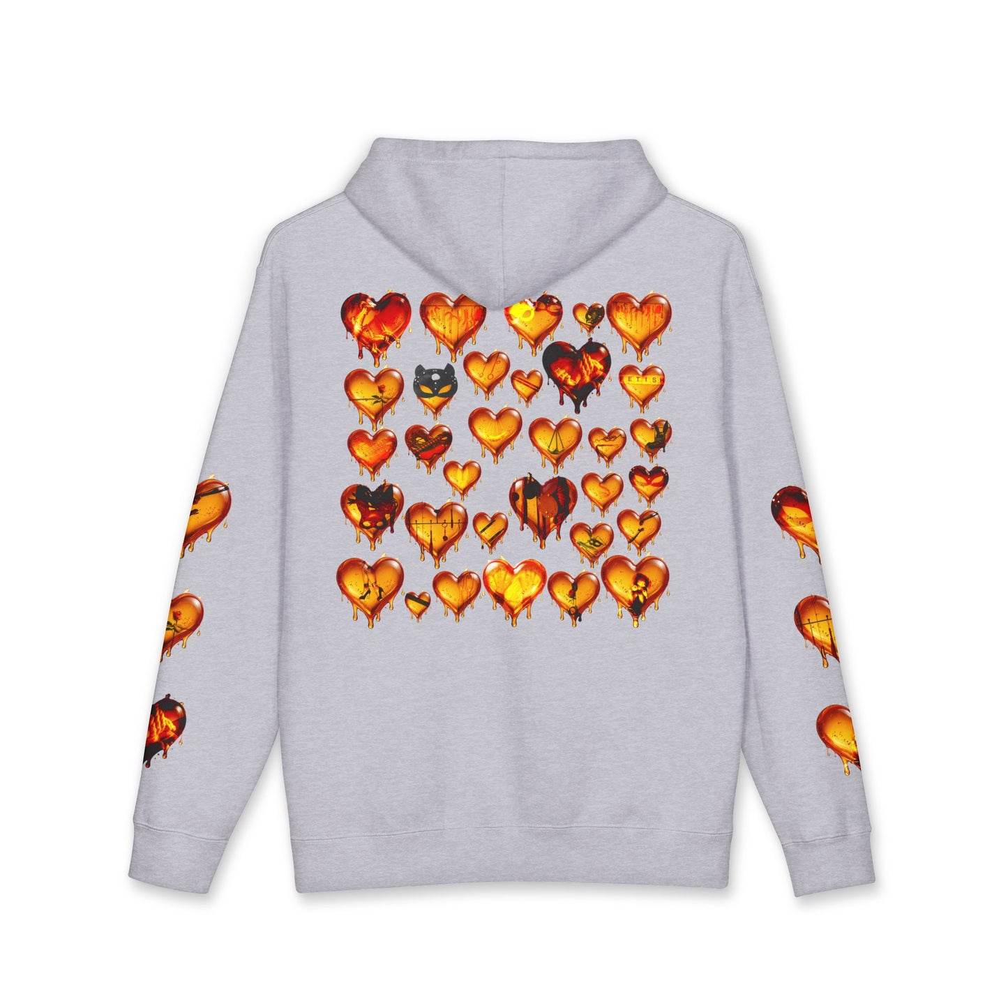 Dripping Heart Hoodie — 'FETISH' Melted Heart Graphic Pullover