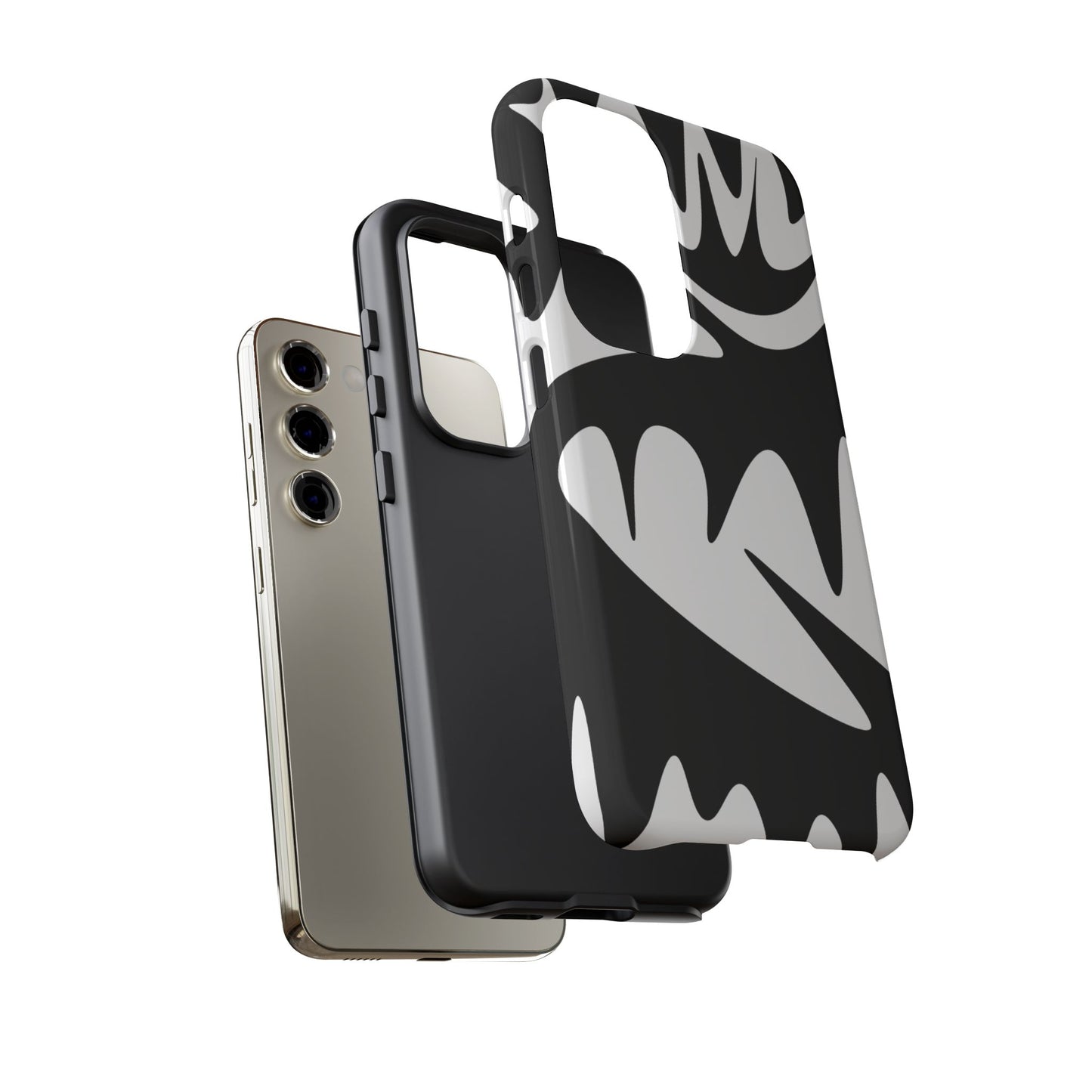 Tough Cases: Bold Black & White Monster Design Phone Case for Trendsetters