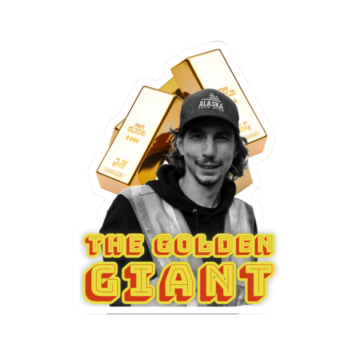 The Golden Giant Kiss-Cut Stickers - Fun Vinyl Decals for Gold Mining Enthusiasts